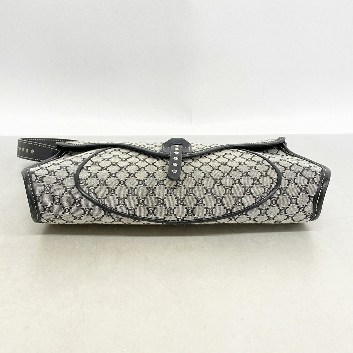 Celine Black Gray Nylon Canvas Handbag (Pre-Owned)