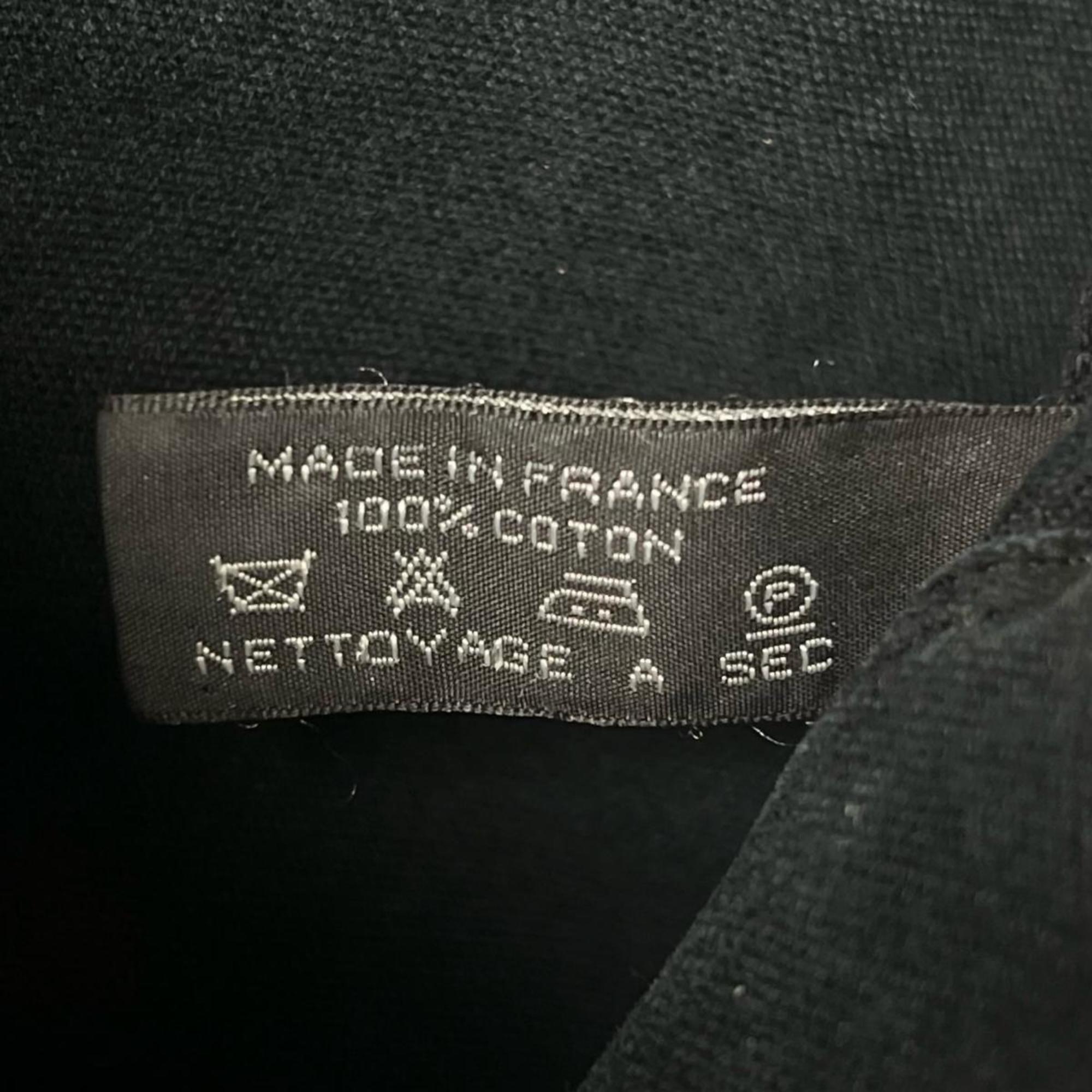 Hermes Black Canvas Handbag Tote Bag (Pre-Owned)