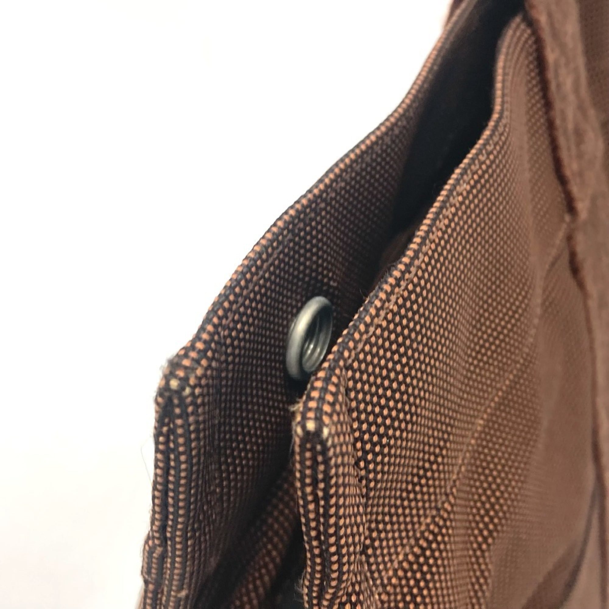 Hermes Brown Canvas Handbag Tote Bag (Pre-Owned)