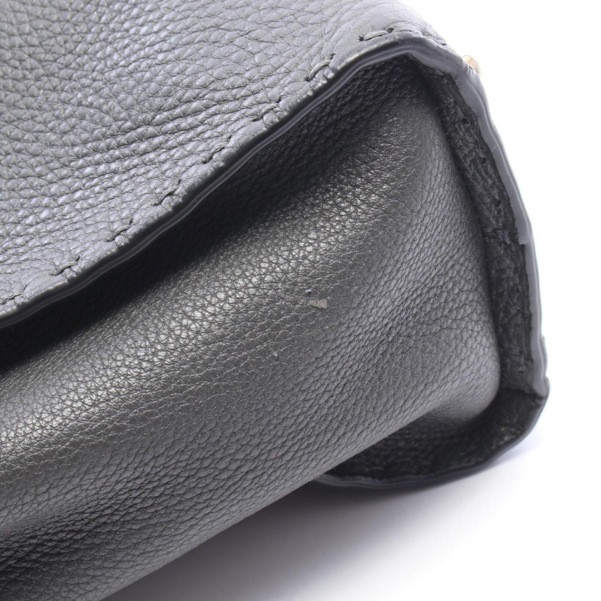 Fendi Gray Leather Handbag (Pre-Owned)