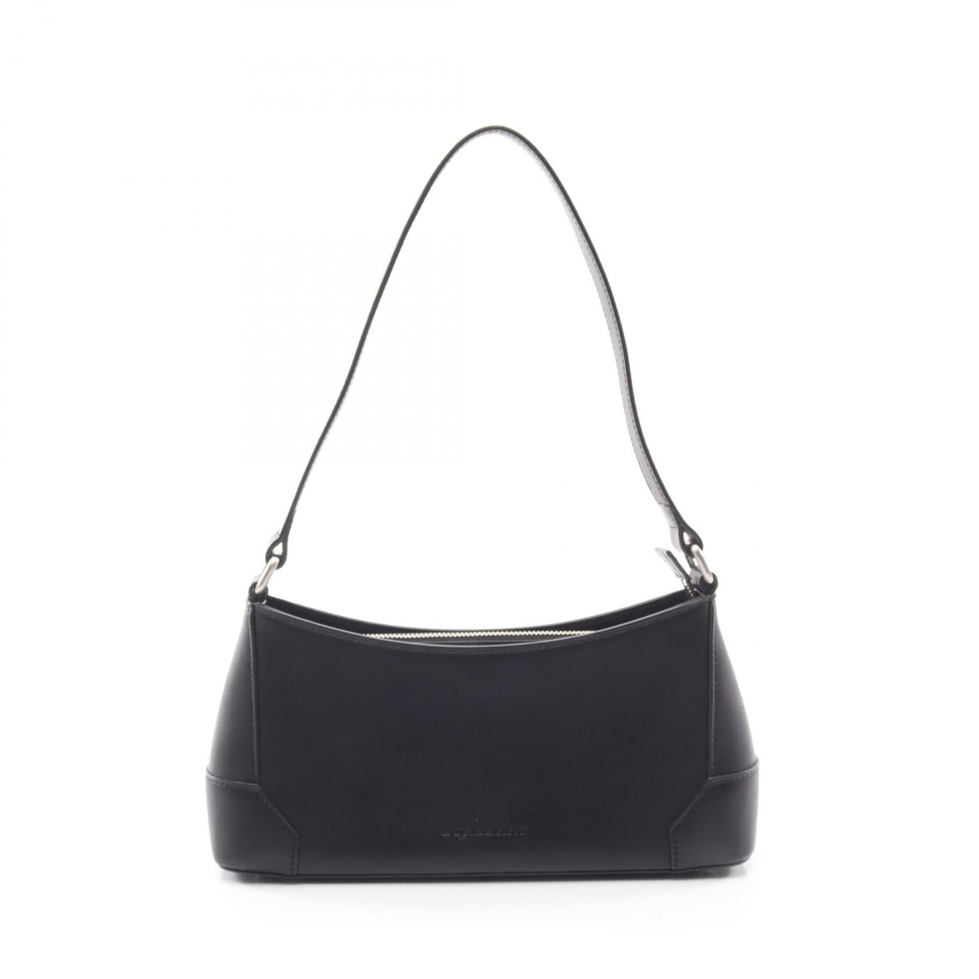 Burberry Black Leather Handbag Shoulder Bag (Pre-Owned)