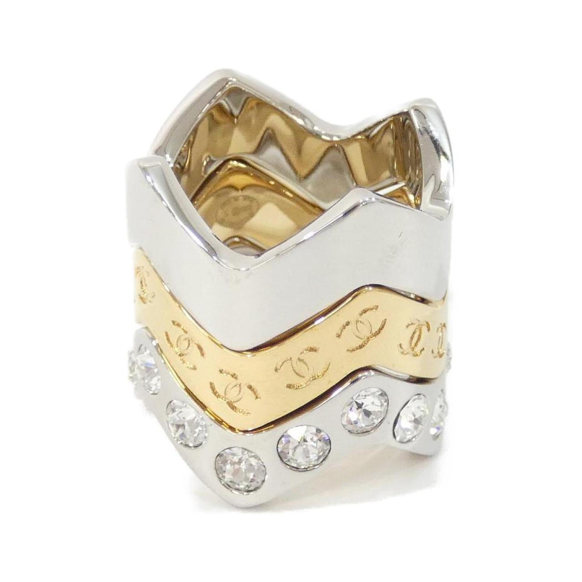 Chanel Gold Clear Band Ring (Pre-Owned)
