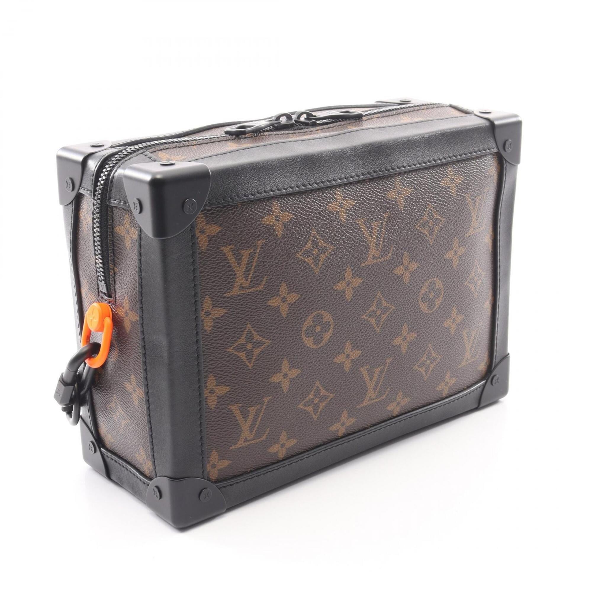Louis Vuitton Black Brown Coated Canvas Leather Handbag Shoulder Bag (Pre-Owned)