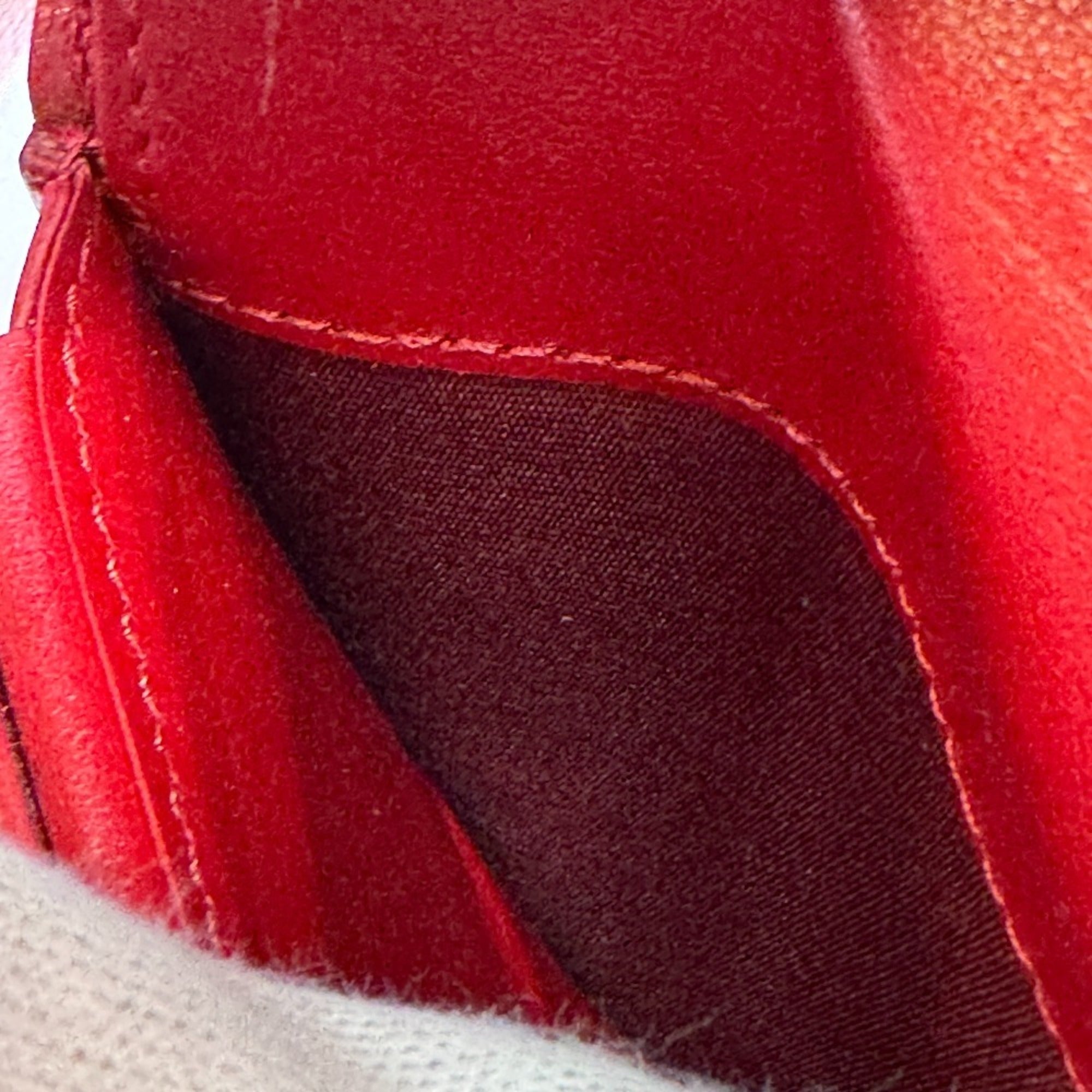 Celine Red Color Leather Wallet (Tri-Fold) (Pre-Owned)