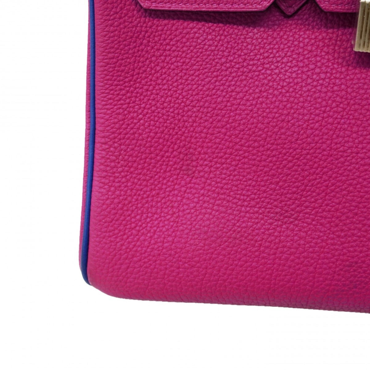Hermes Blue Royal Rose Purple Togo Leather Handbag (Pre-Owned)