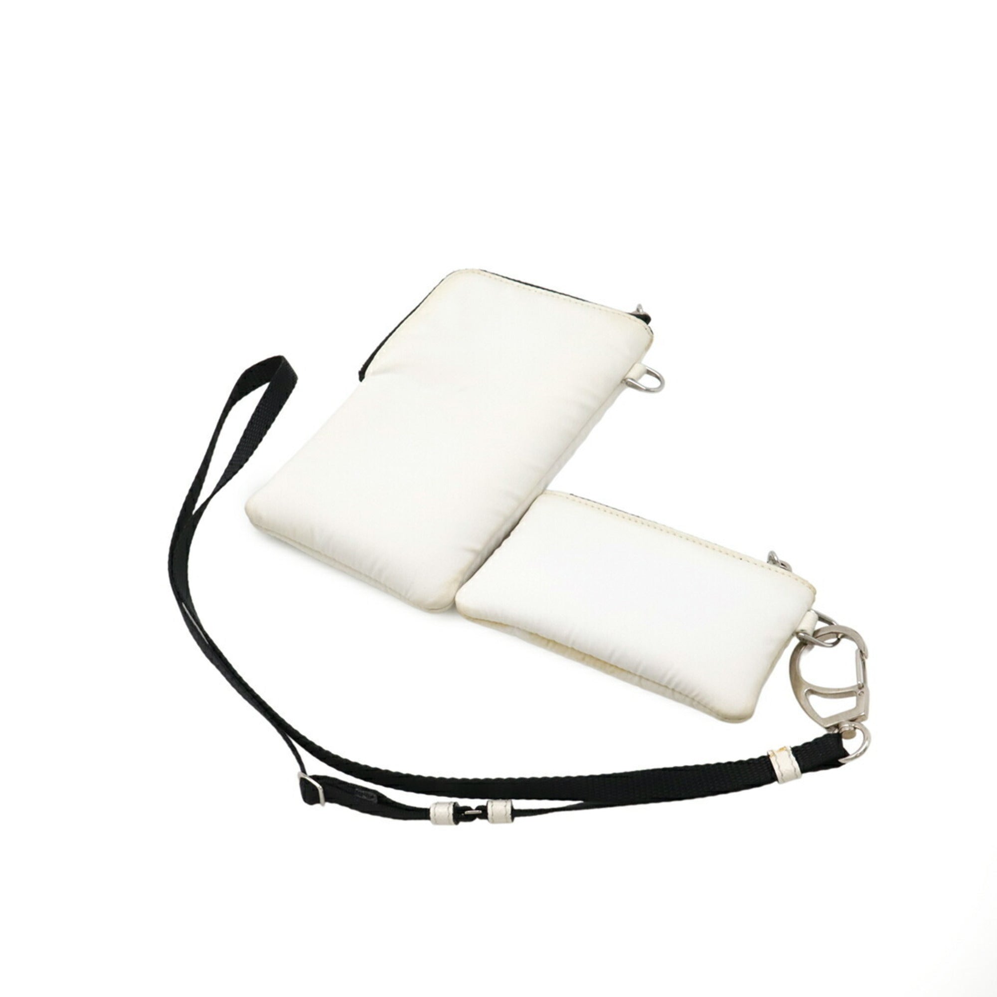 Prada White Nylon Pouch Shoulder Bag (Pre-Owned)