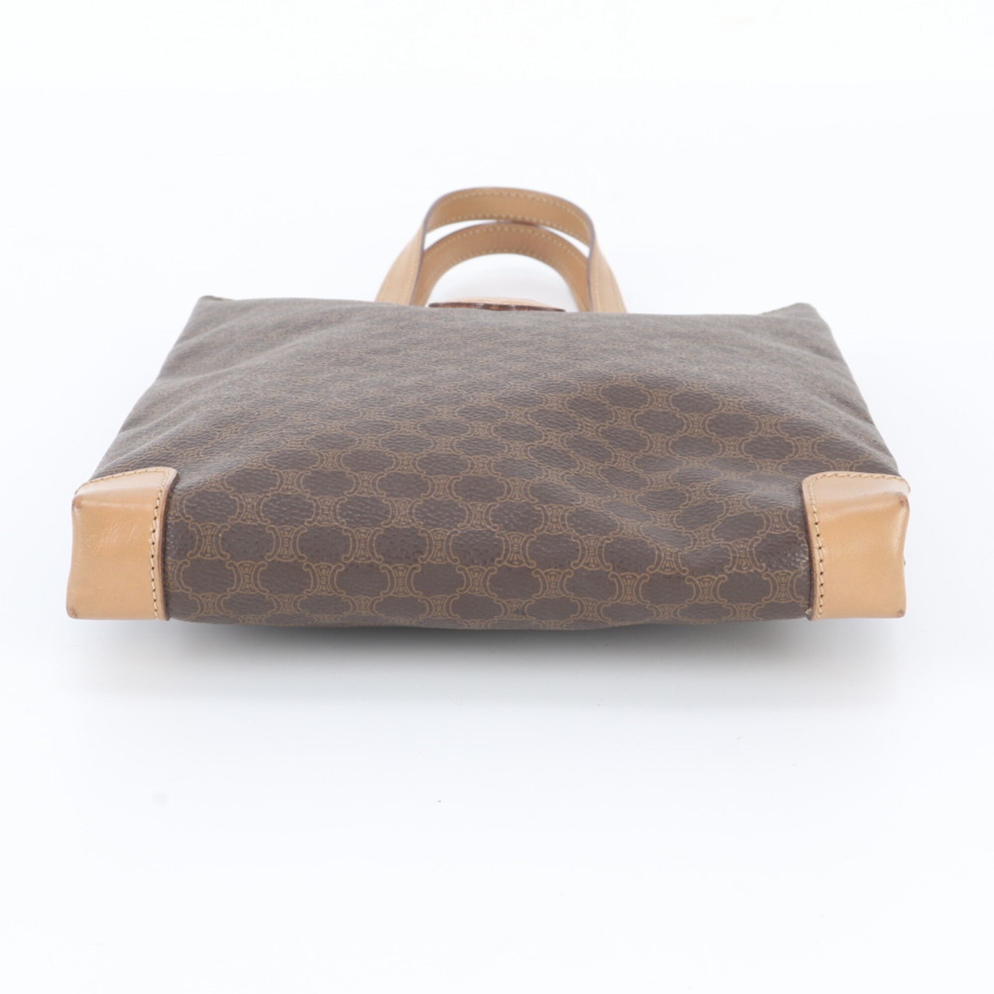 Celine Brown Leather Coated Canvas Handbag Shoulder Bag Tote Bag (Pre-Owned)