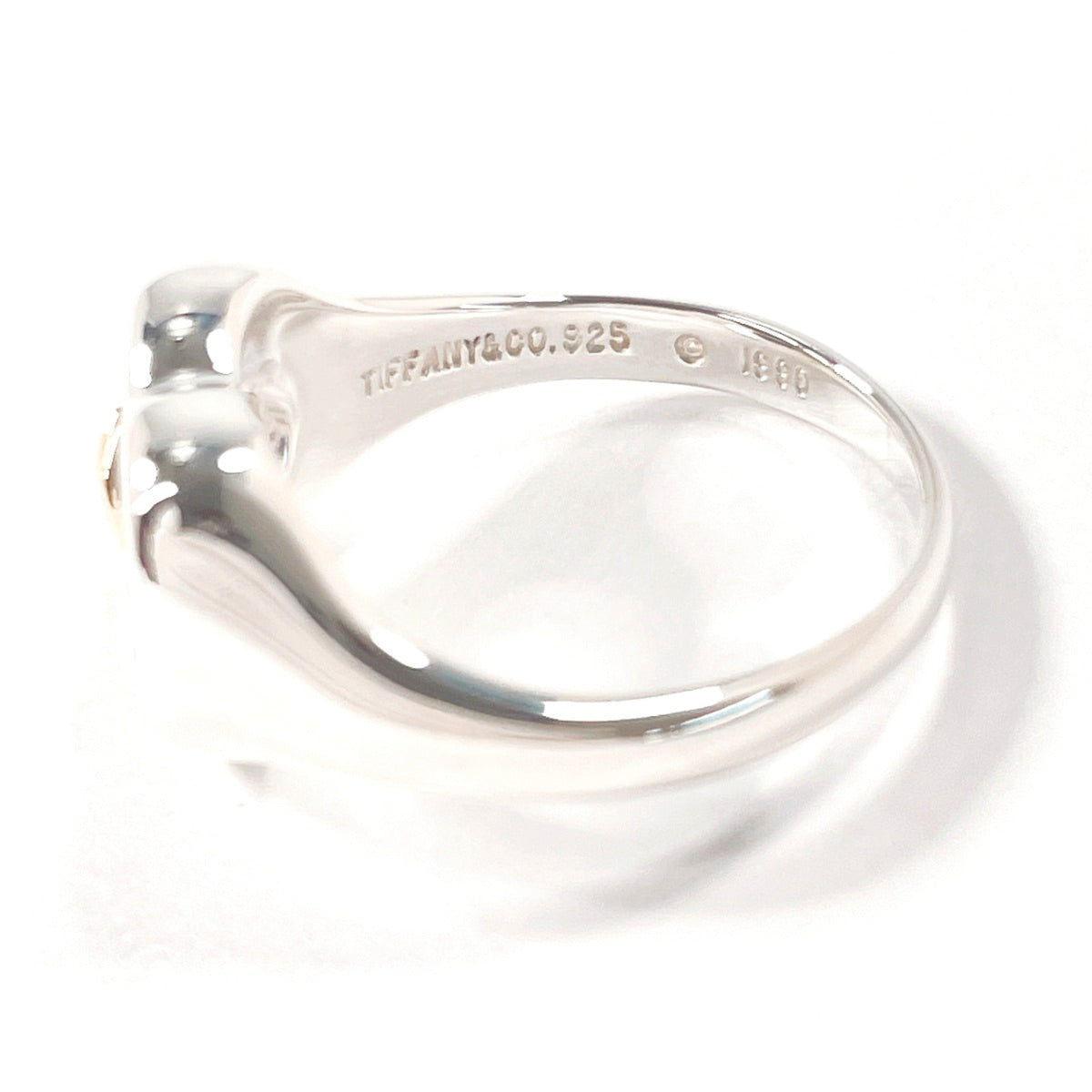 Tiffany Gold Silver Yellow Gold (18K) Silver 925 Band Ring (Pre-Owned)