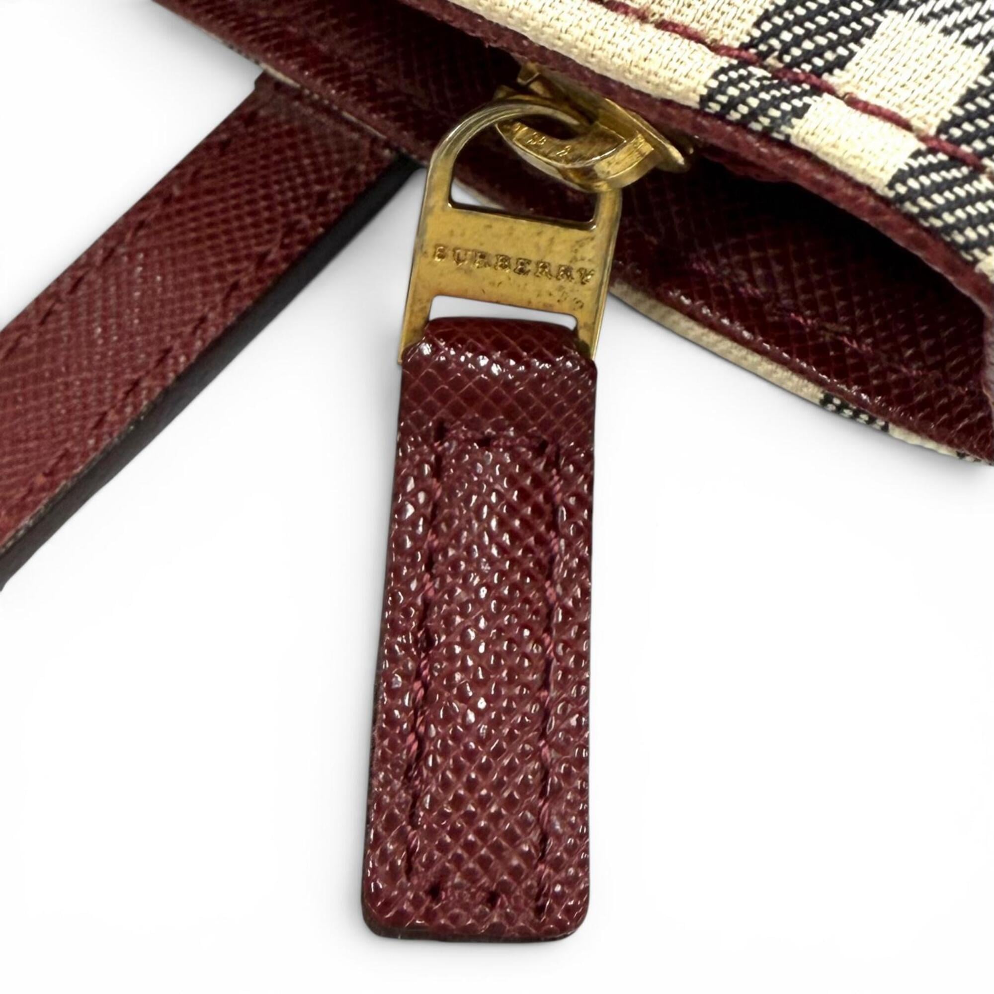 Burberry Beige Bordeaux Leather Tote Bag (Pre-Owned)