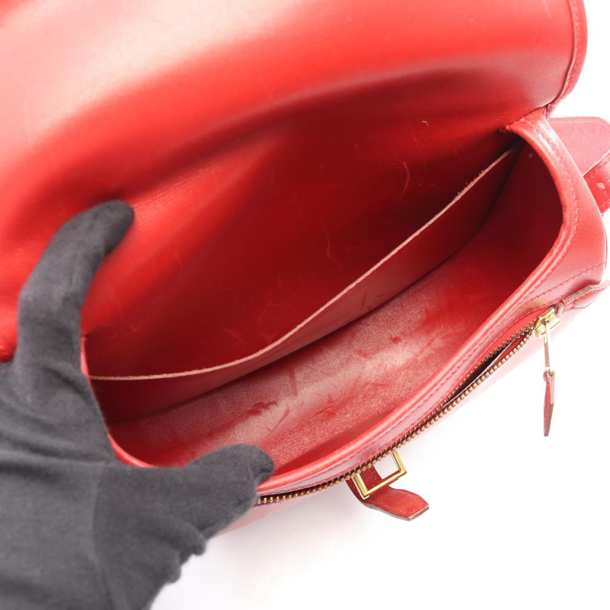 Hermes Red Color Rouge Vif Box Calf Leather Leather Handbag Shoulder Bag (Pre-Owned)