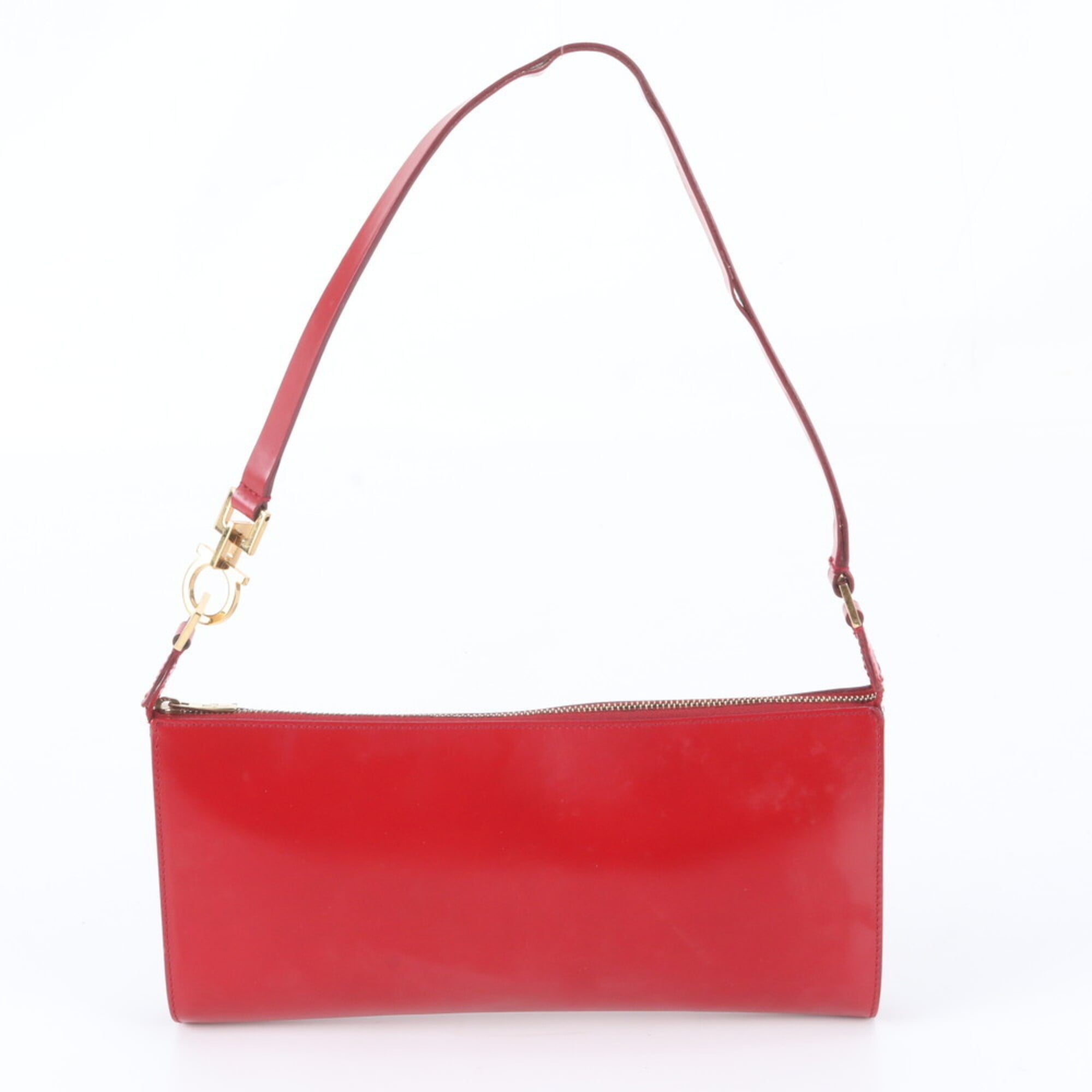 Salvatore Ferragamo Red Color Leather Handbag Shoulder Bag (Pre-Owned)