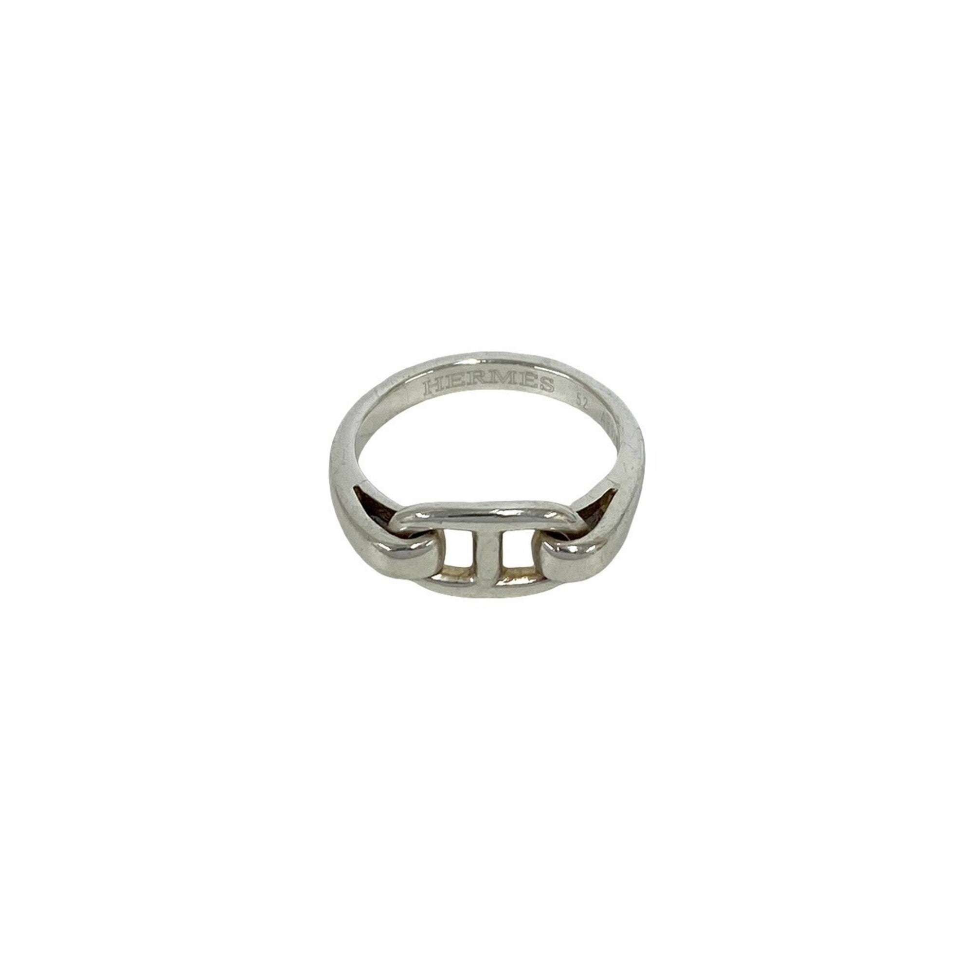Hermes Silver Silver 925 Band Ring (Pre-Owned)