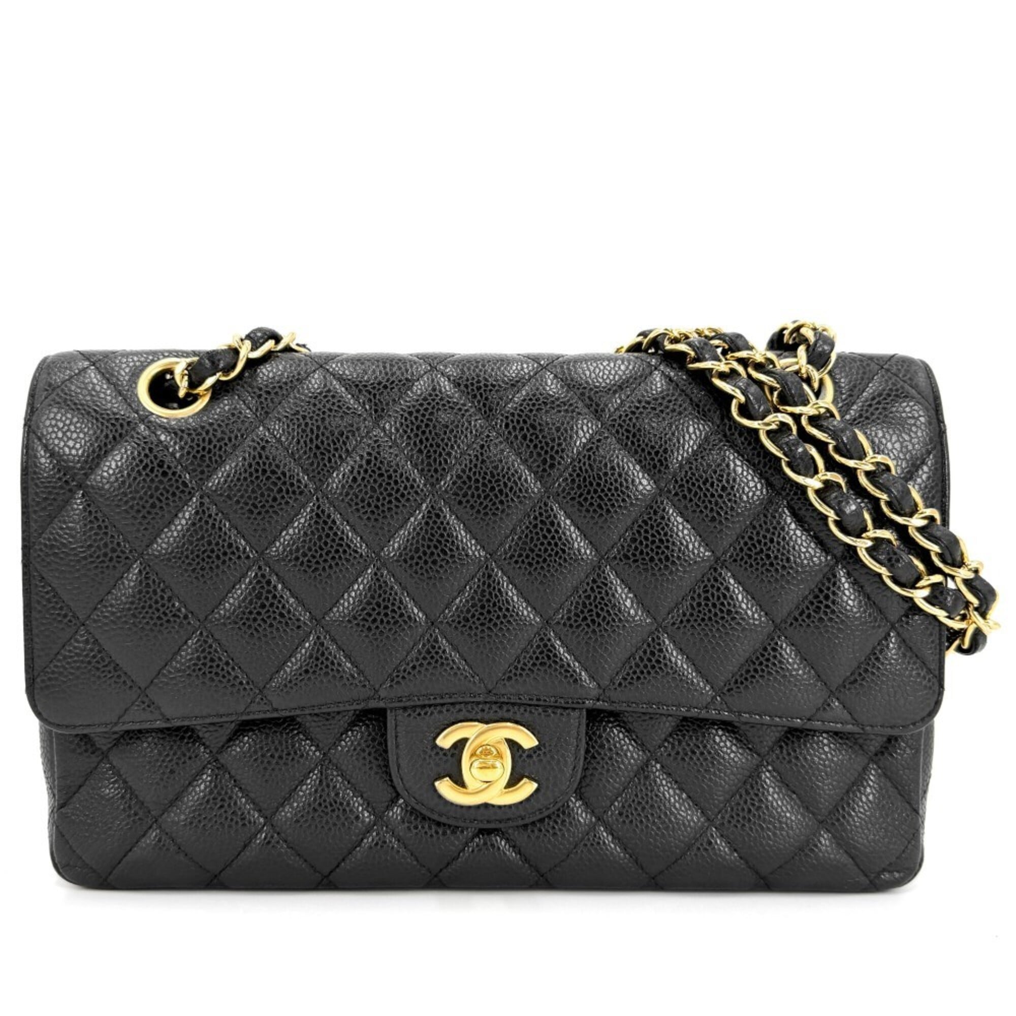 Chanel Black Grained Calfskin Shoulder Bag (Pre-Owned)