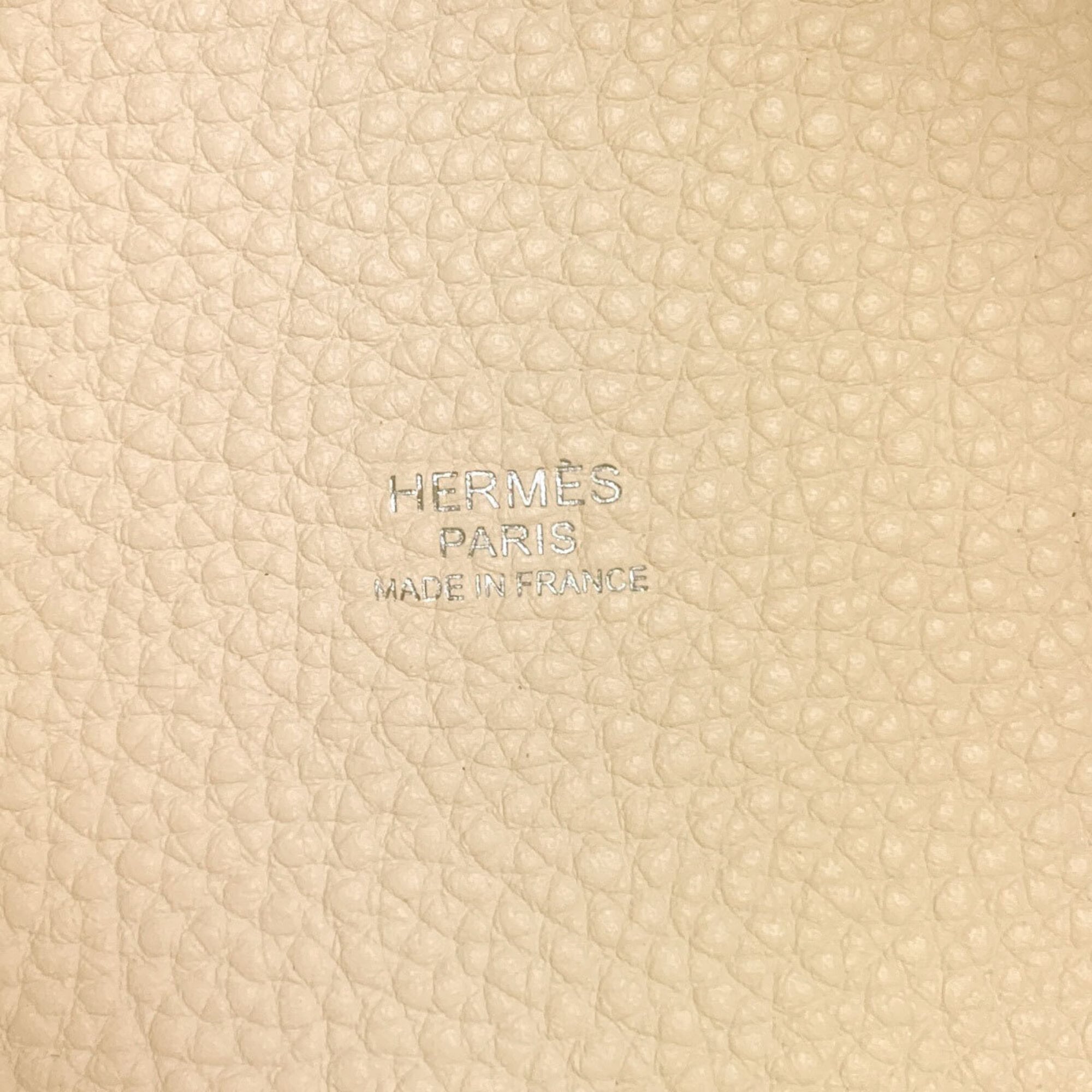 Hermes Picotin Cream Taurillon Clemence Leather Handbag (Pre-Owned)