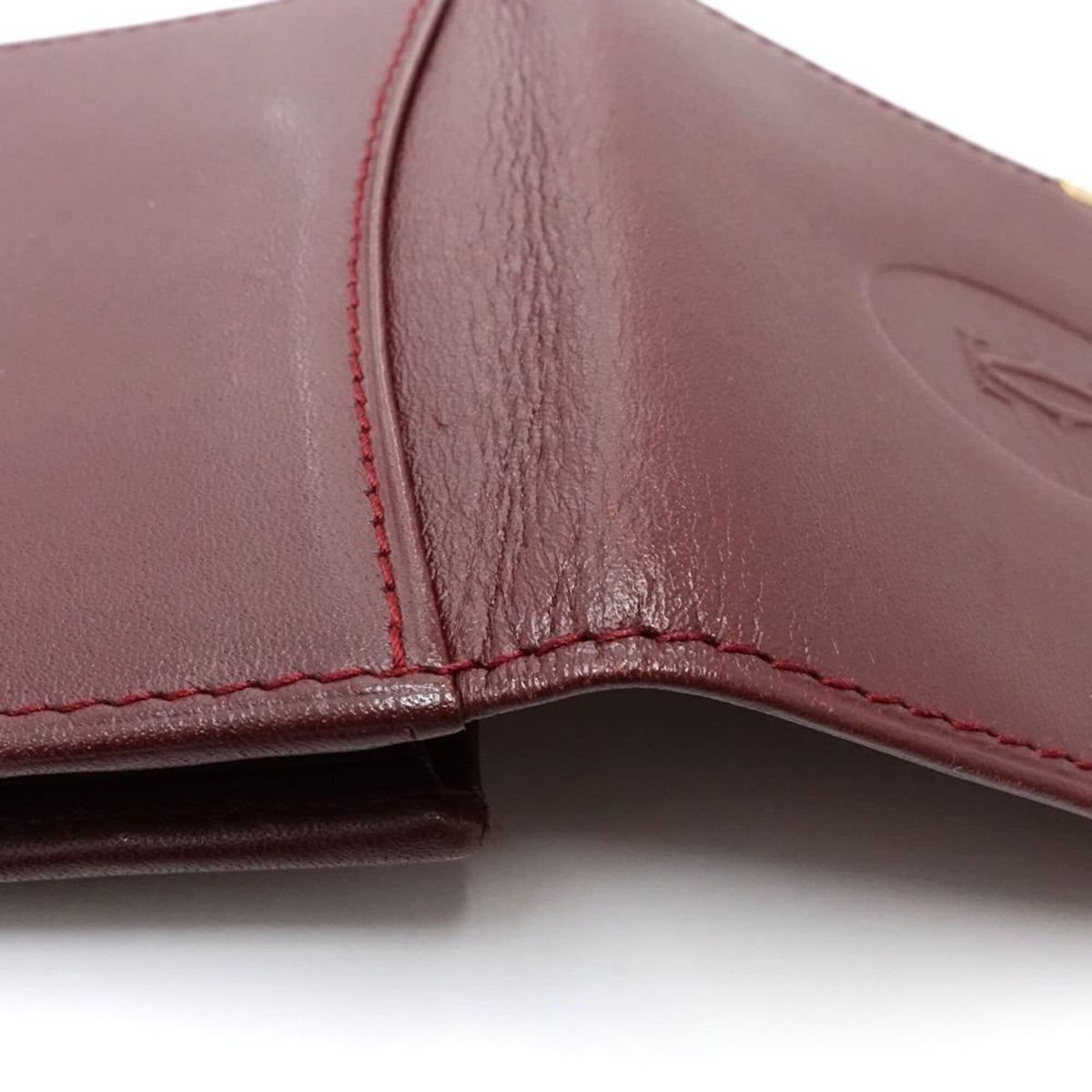 Cartier Must Bordeaux Leather Coin Purse/Coin Case (Pre-Owned)