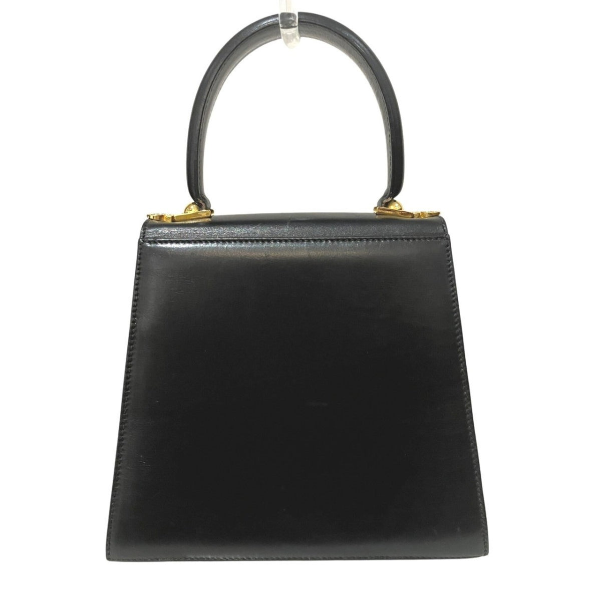Salvatore Ferragamo Gancini Black Leather Handbag (Pre-Owned)