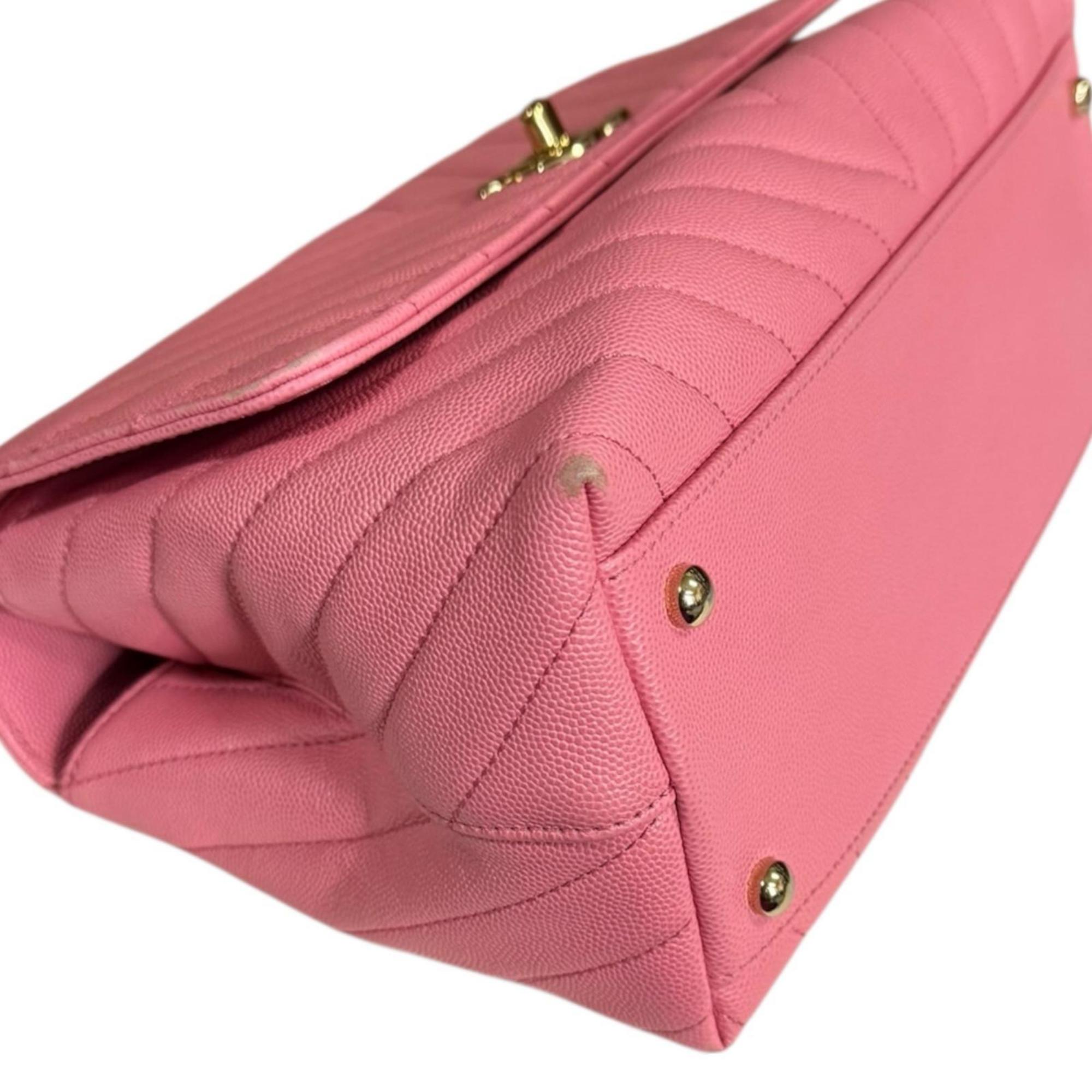 Chanel Pink Grained Calfskin Shoulder Bag (Pre-Owned)