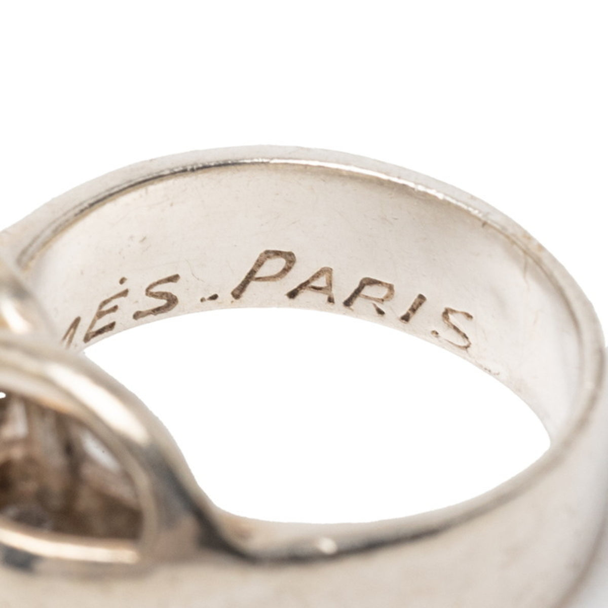 Hermes Silver 925 Band Ring (Pre-Owned)