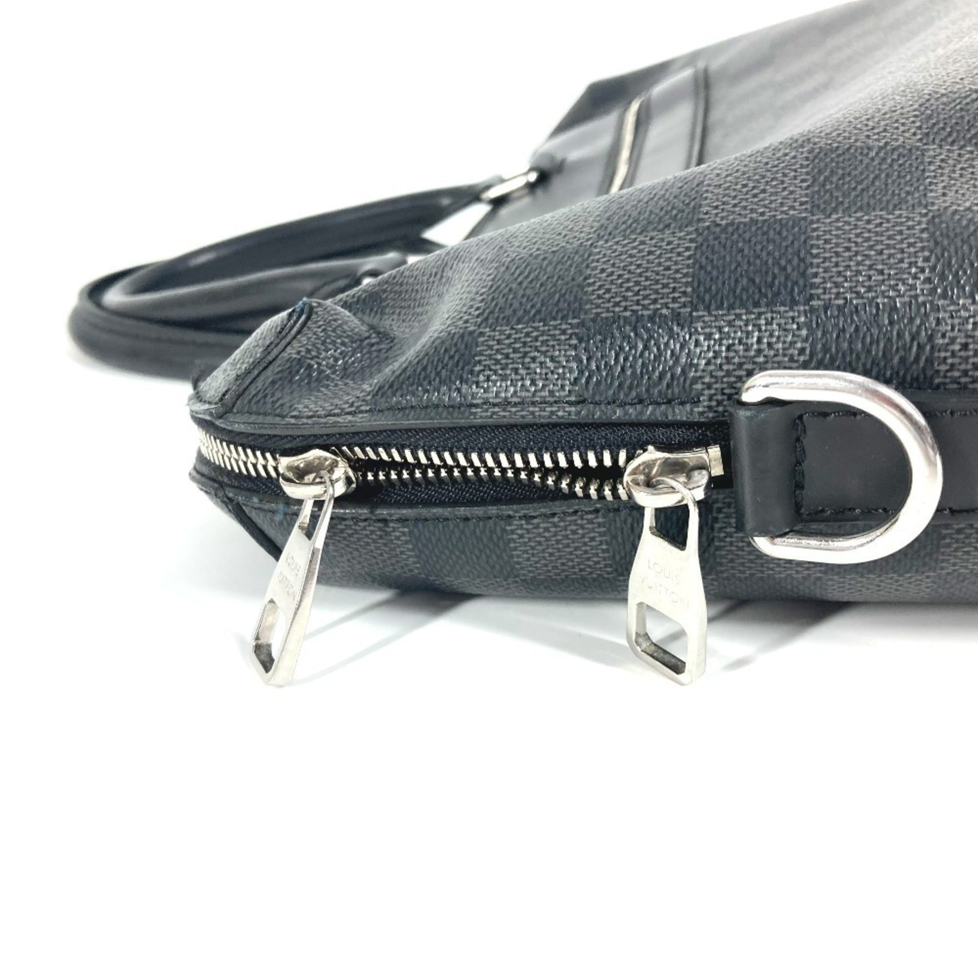 Louis Vuitton Black Damier Graphite Briefcase Shoulder Bag (Pre-Owned)