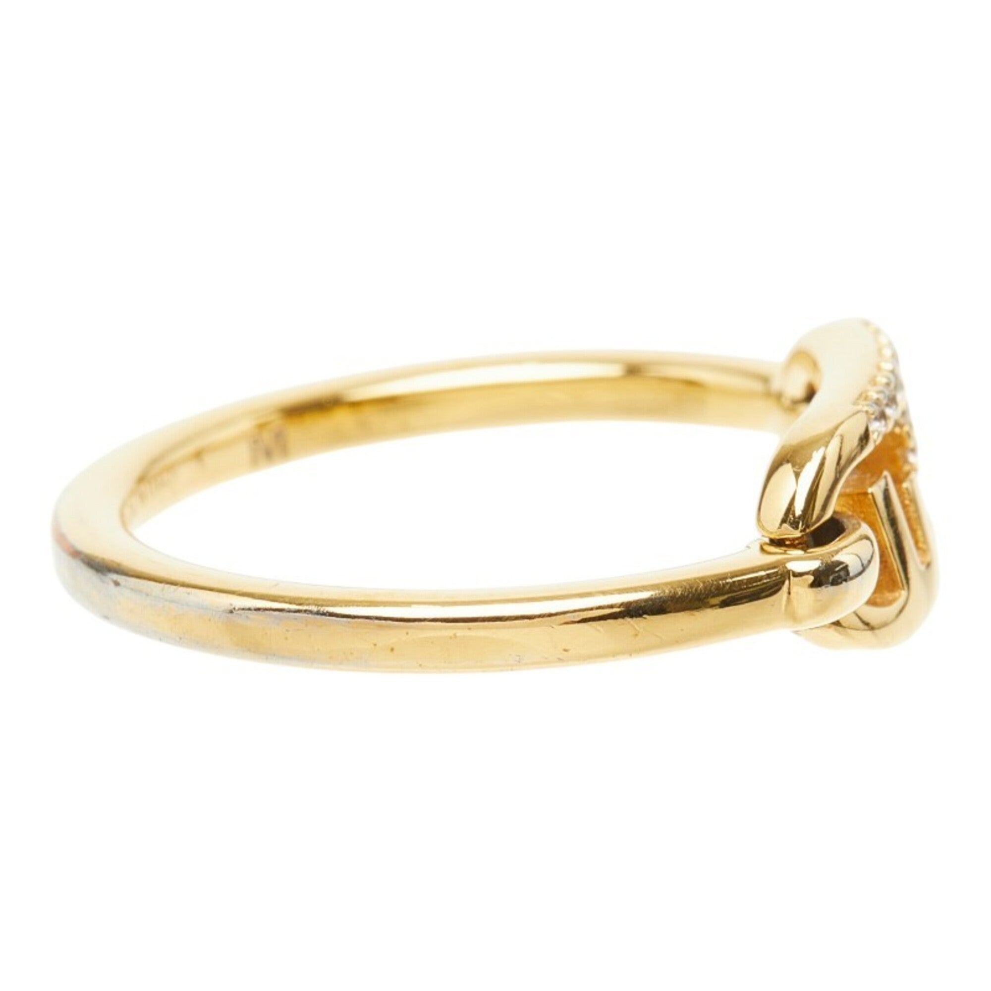 Fendi Gold Rhinestone Band Ring (Pre-Owned)