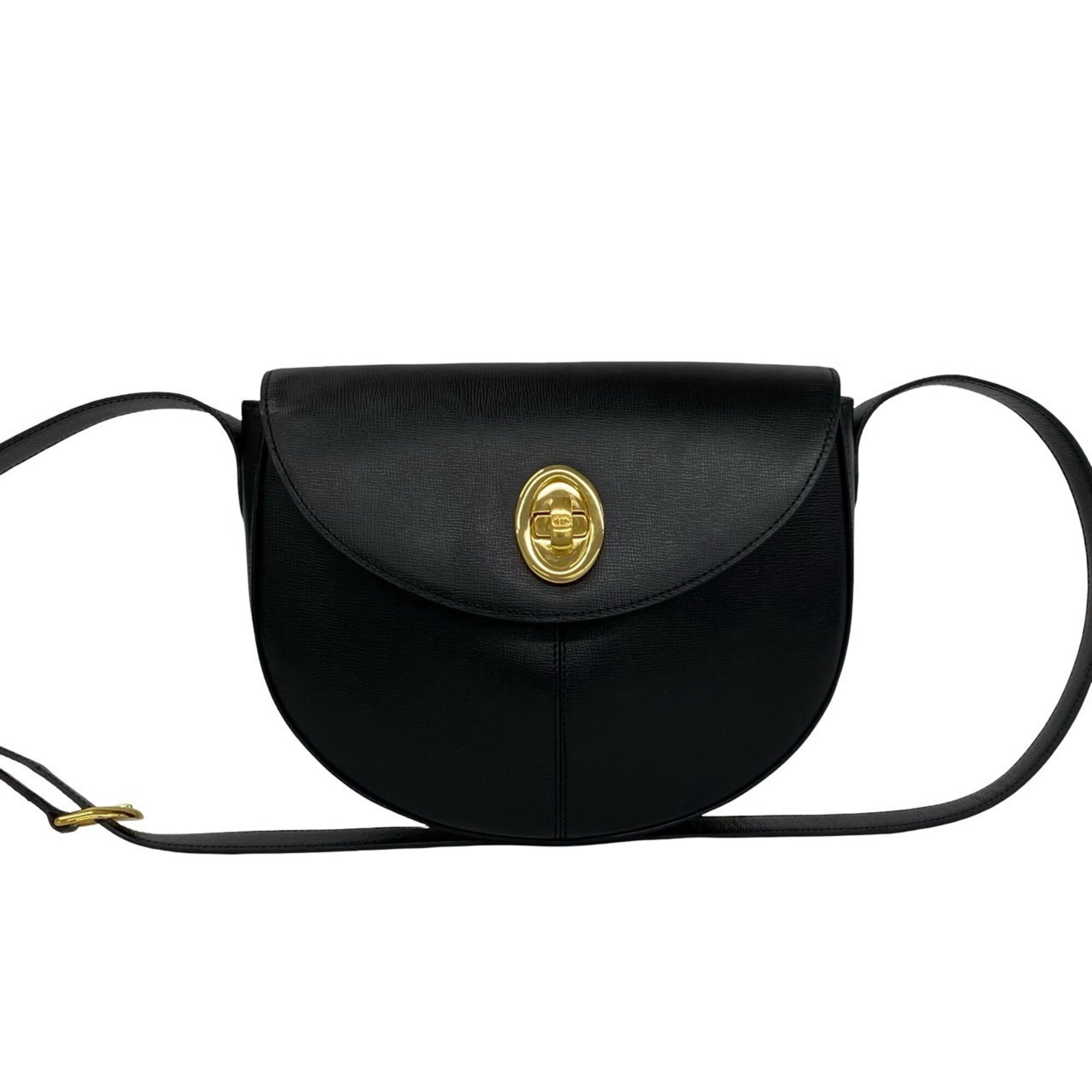 Christian Dior Black Leather Pochette Shoulder Bag (Pre-Owned)
