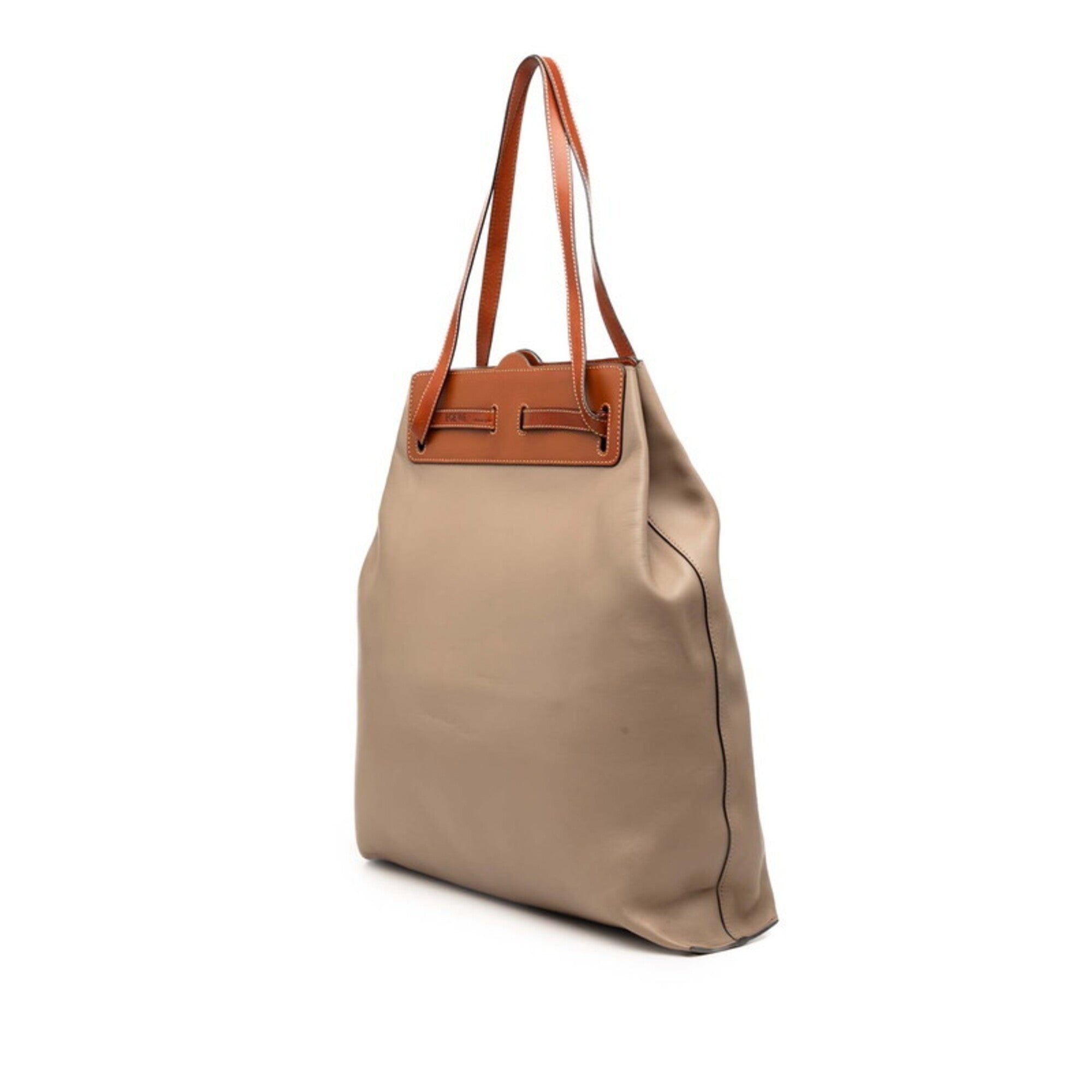 Loewe Beige Brown Leather Handbag Tote Bag (Pre-Owned)