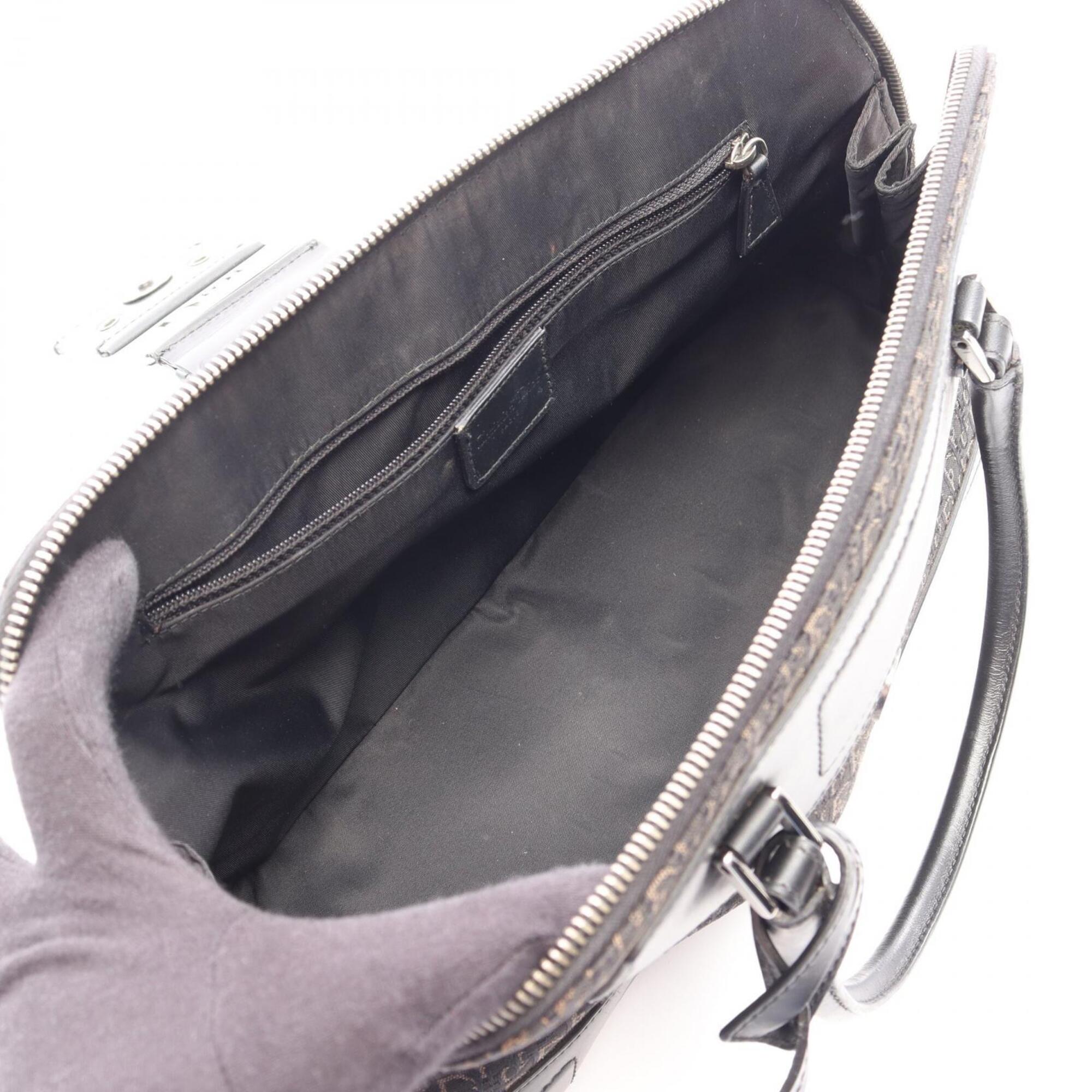 Christian Dior Black Canvas Leather Handbag (Pre-Owned)