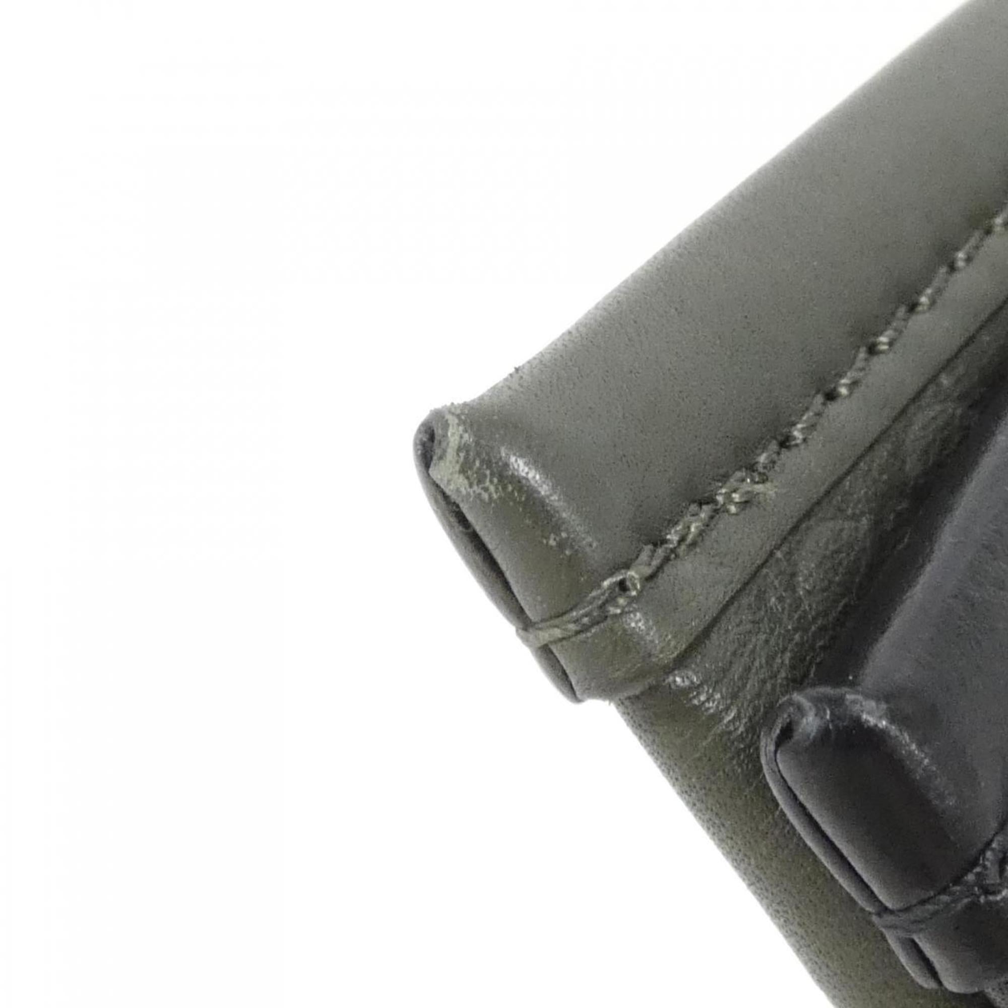 Louis Vuitton Black Khaki Leather Shoulder Bag (Pre-Owned)