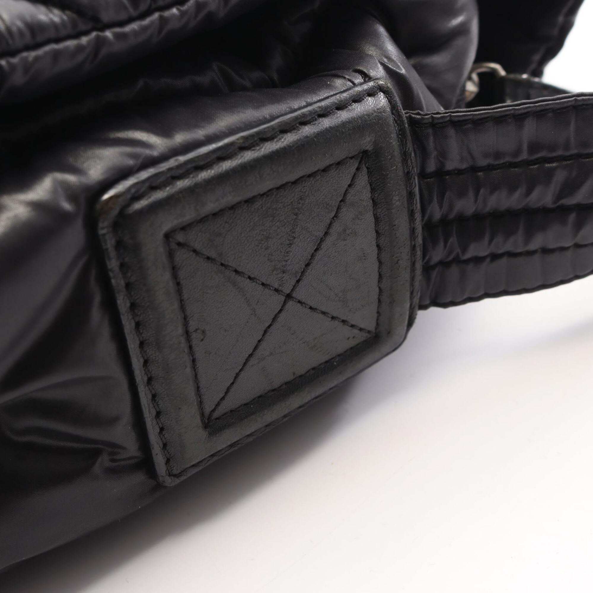Chanel Coco Cocoon Black Nylon Leather Handbag Shoulder Bag (Pre-Owned)