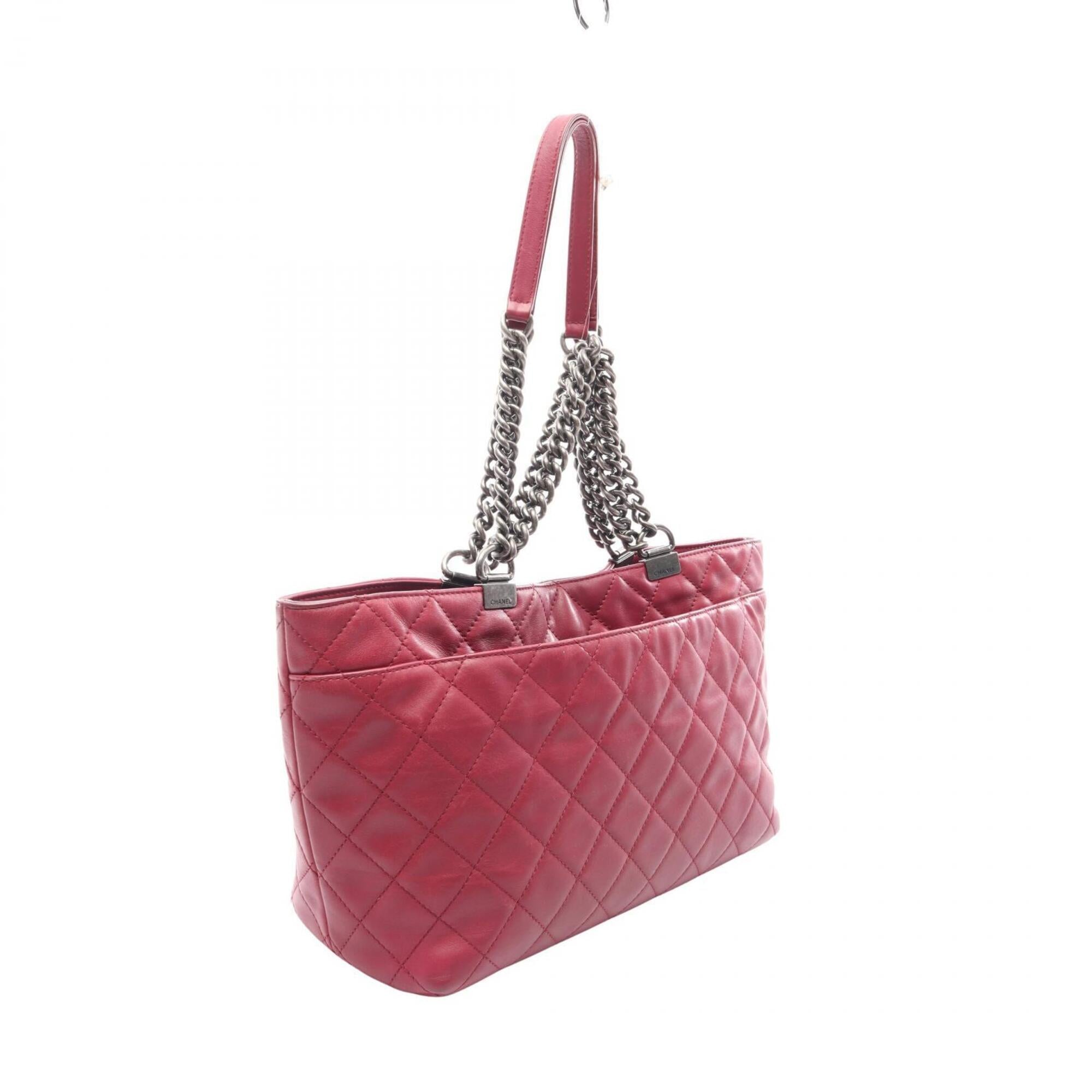 Chanel Pink Leather Handbag Tote Bag (Pre-Owned)