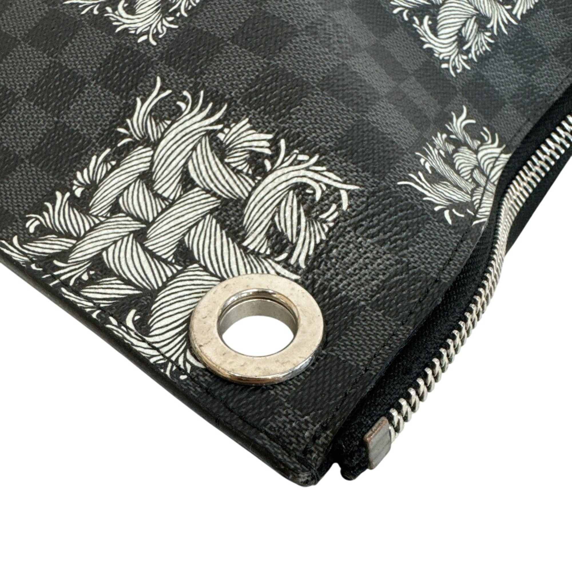 Louis Vuitton Black Gray White Damier Graphite Clutch Bag (Pre-Owned)