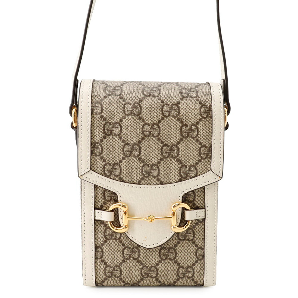 Gucci Beige Brown White Gg Supreme Handbag Shoulder Bag (Pre-Owned)