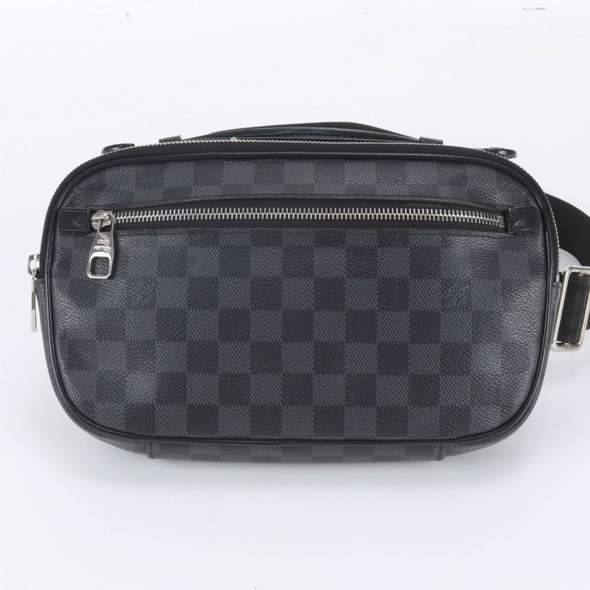 Louis Vuitton Black Leather Coated Canvas Pouch Sling Bag (Pre-Owned)