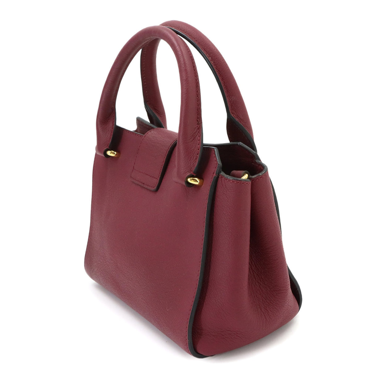Burberry Bordeaux Leather Handbag (Pre-Owned)