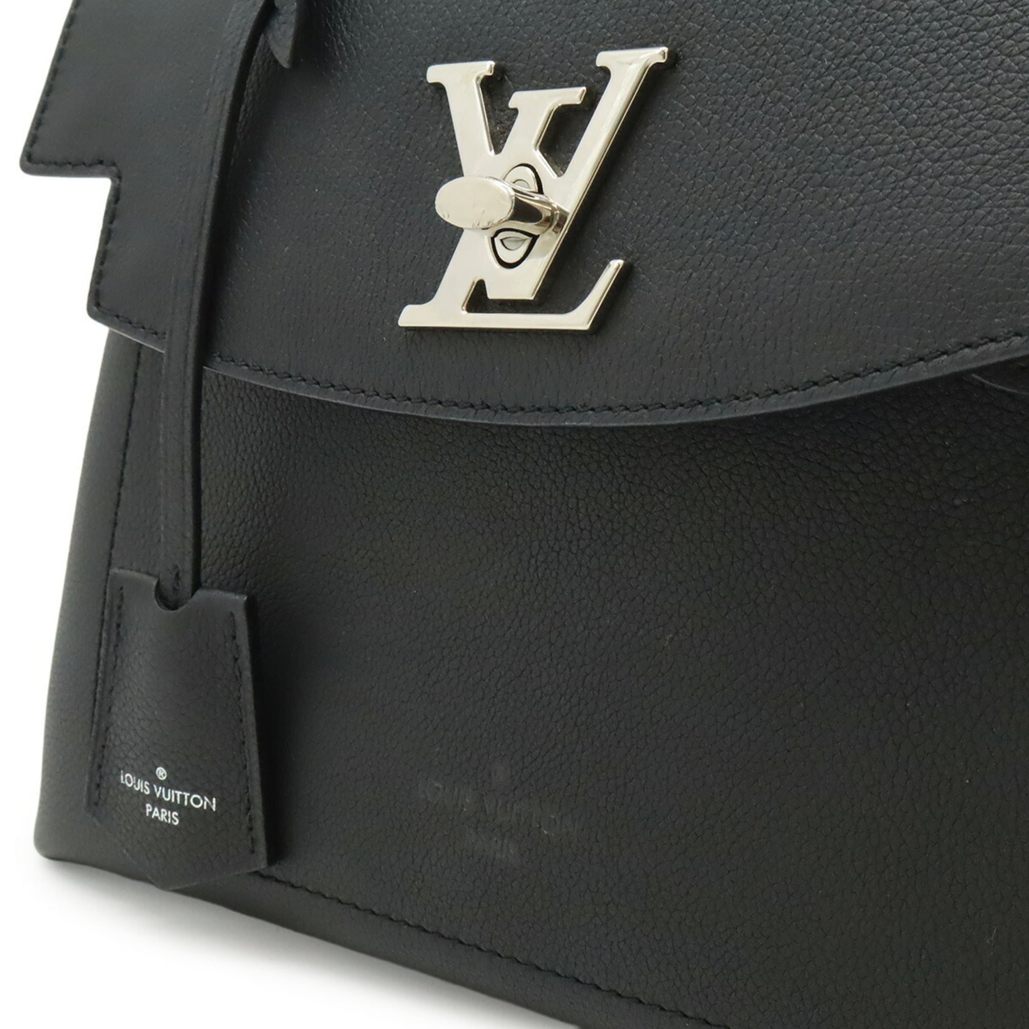 Louis Vuitton Black Noir White Leather Handbag Shoulder Bag (Pre-Owned)