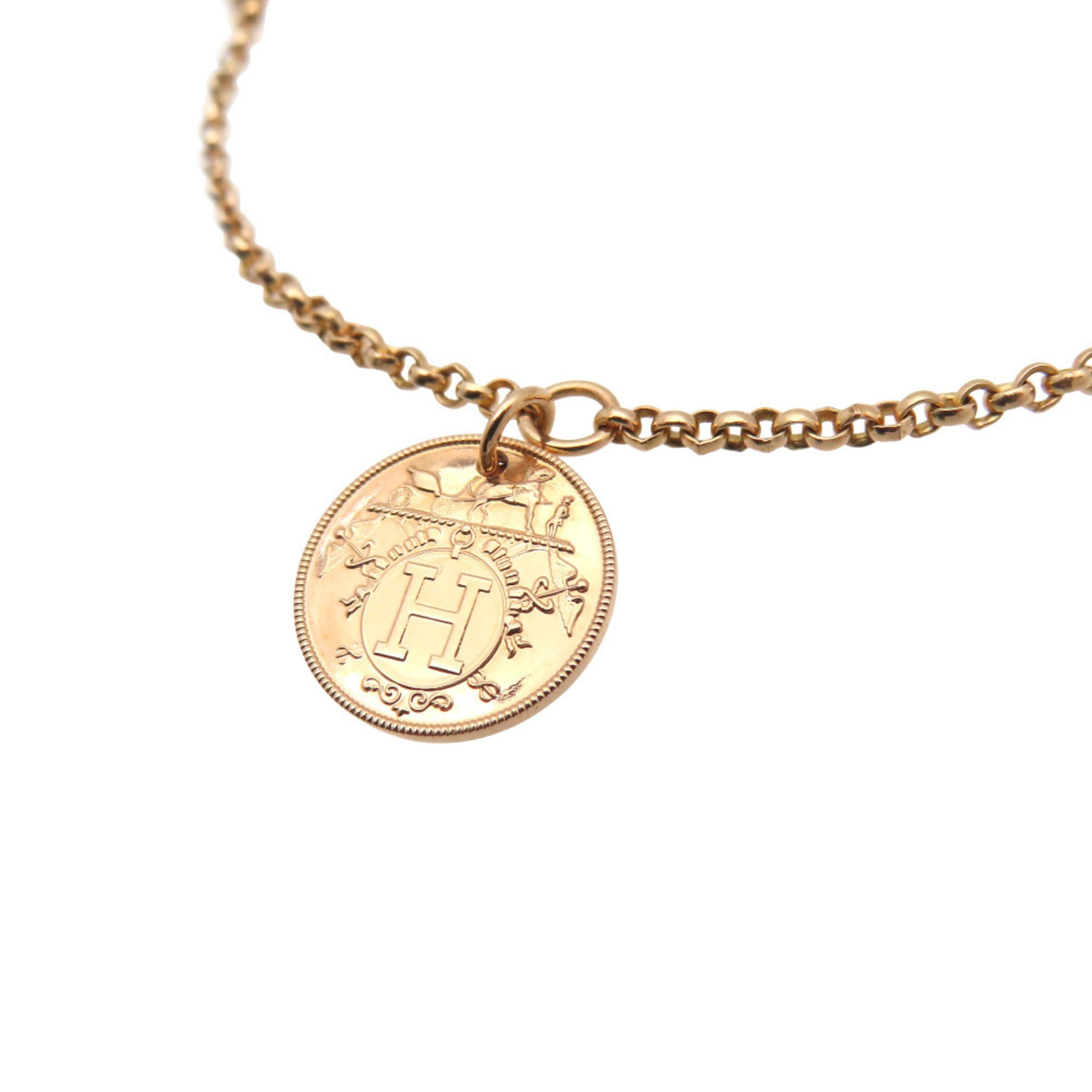 Hermes Pink Gold (18K) Charm Bracelet (Pre-Owned)