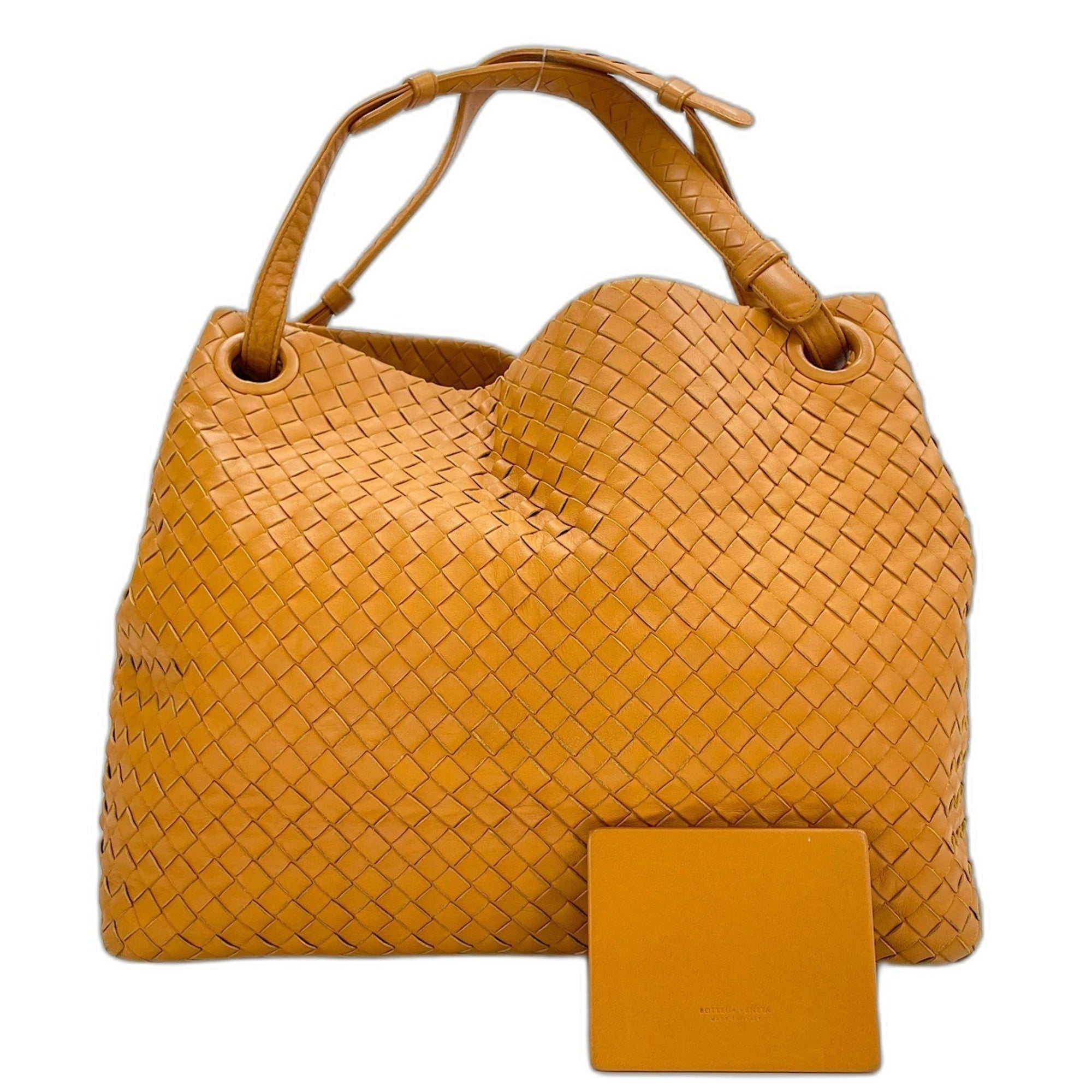 Bottega Veneta Intrecciato Yellow Leather Shoulder Bag (Pre-Owned)
