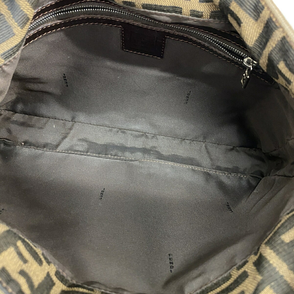 Fendi Brown Nylon Canvas Shoulder Bag (Pre-Owned)