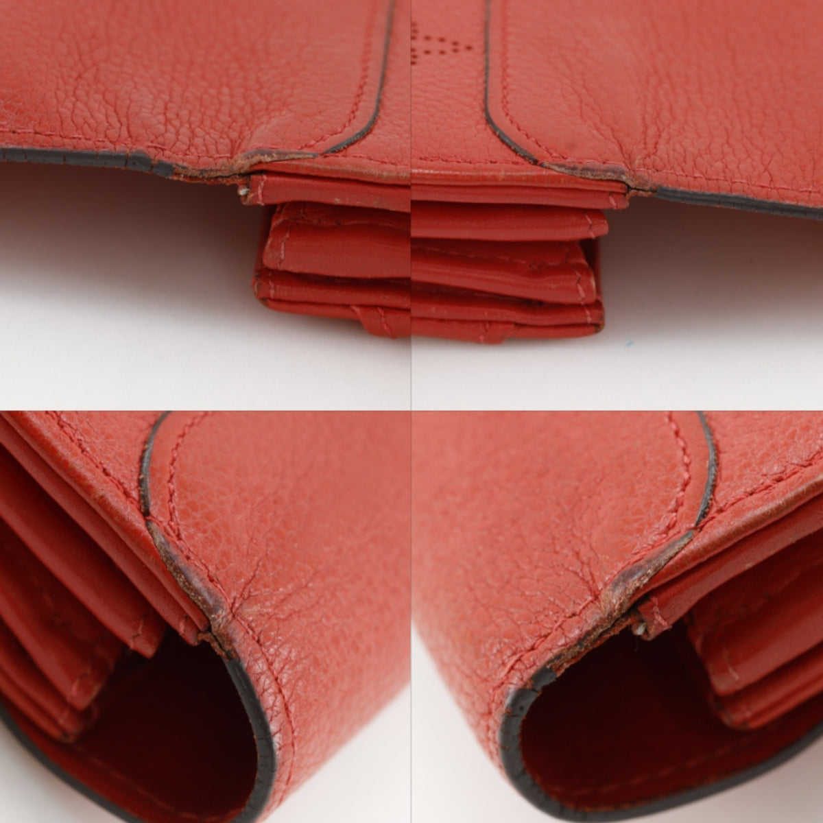 Louis Vuitton Red Color Monogram Mahina Leather Long Wallet (Bi-Fold) (Pre-Owned)
