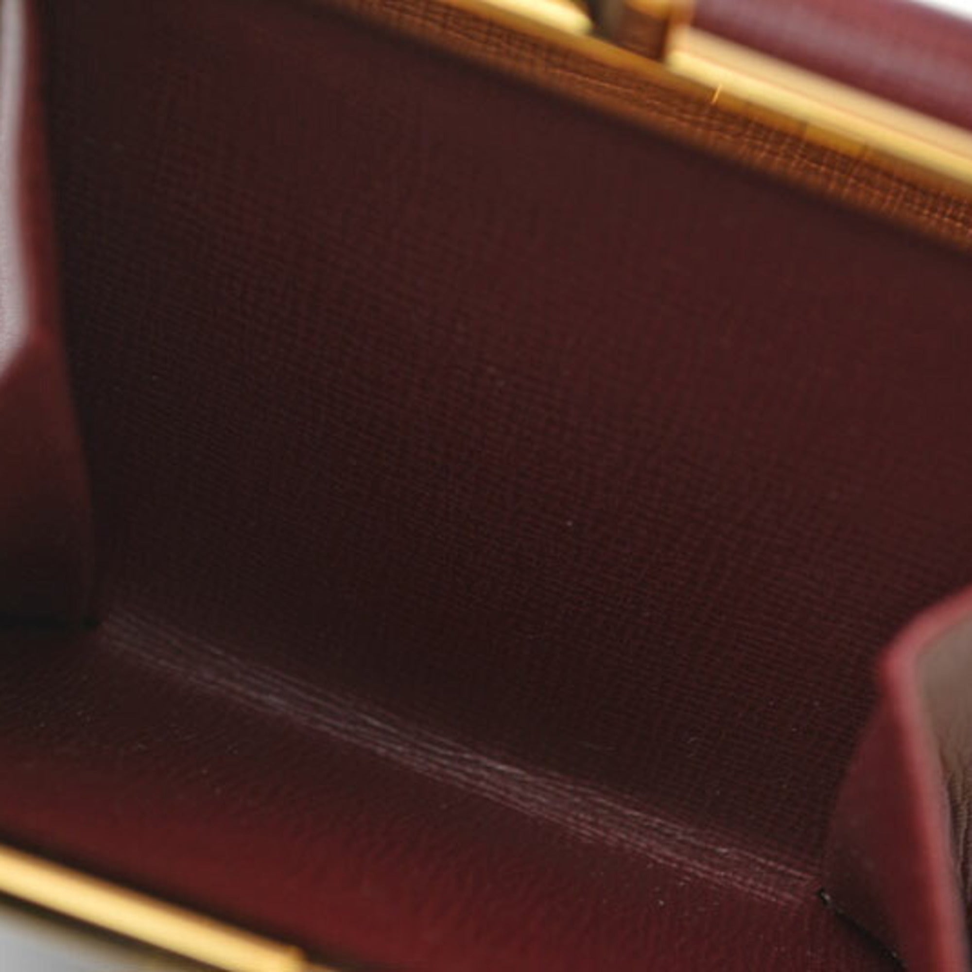 Cartier Bordeaux Leather Wallet (Tri-Fold) (Pre-Owned)