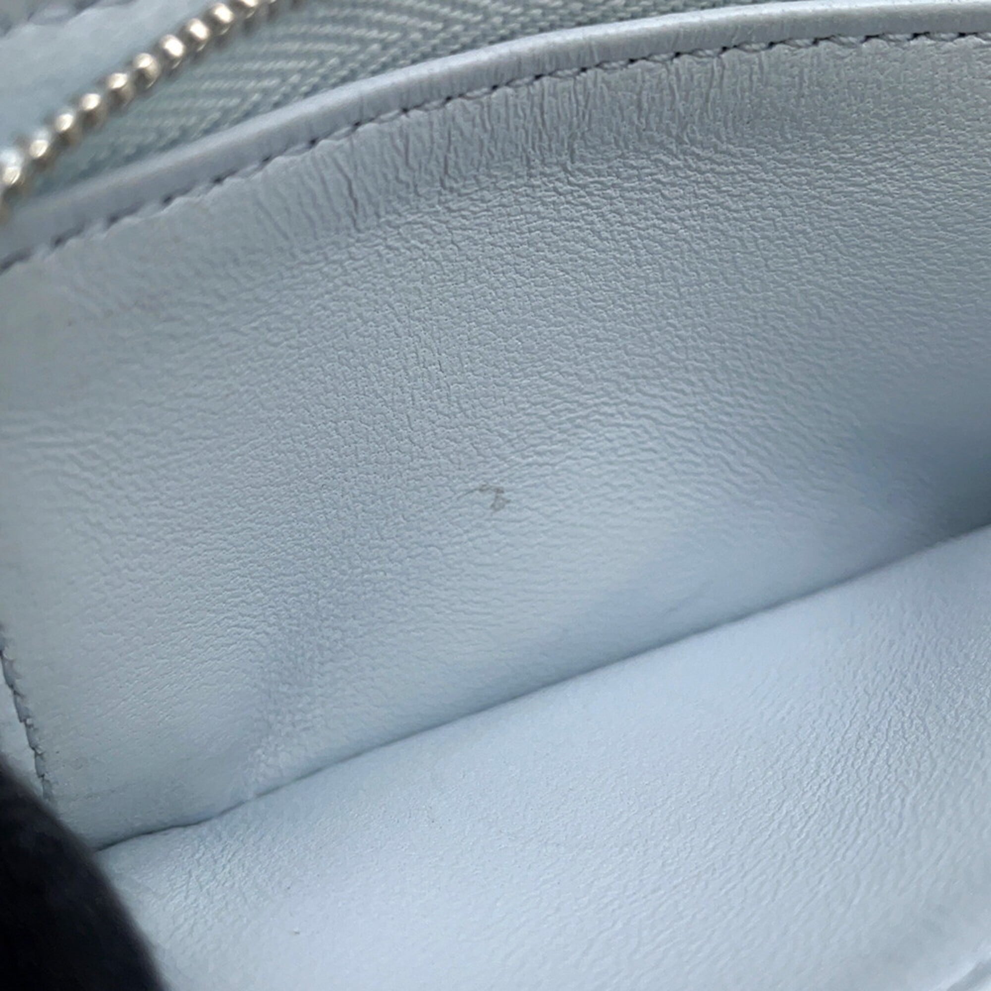 Christian Dior Light Blue Leather Wallet (Tri-Fold) (Pre-Owned)