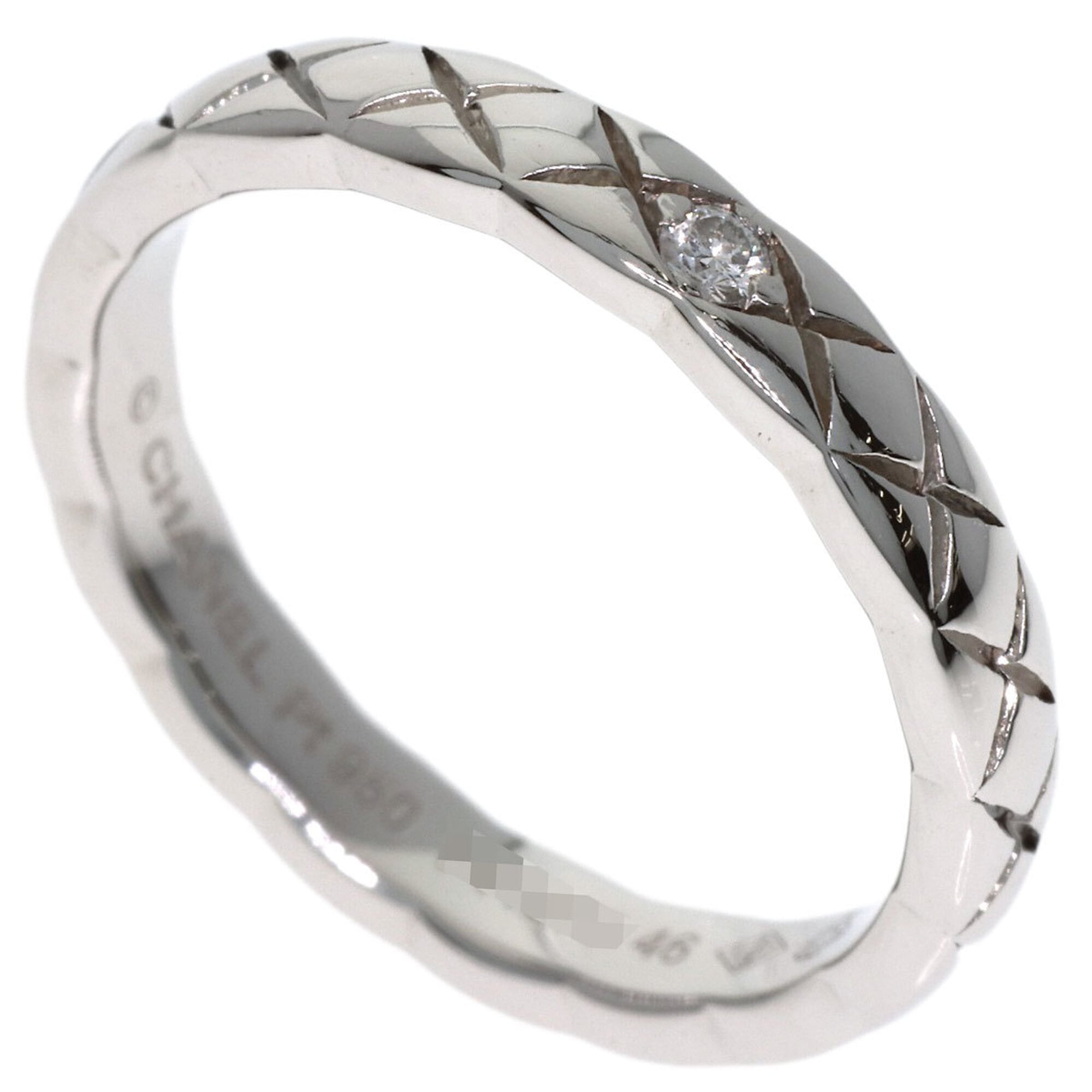 Chanel Platinum 950 Band Ring (Pre-Owned)