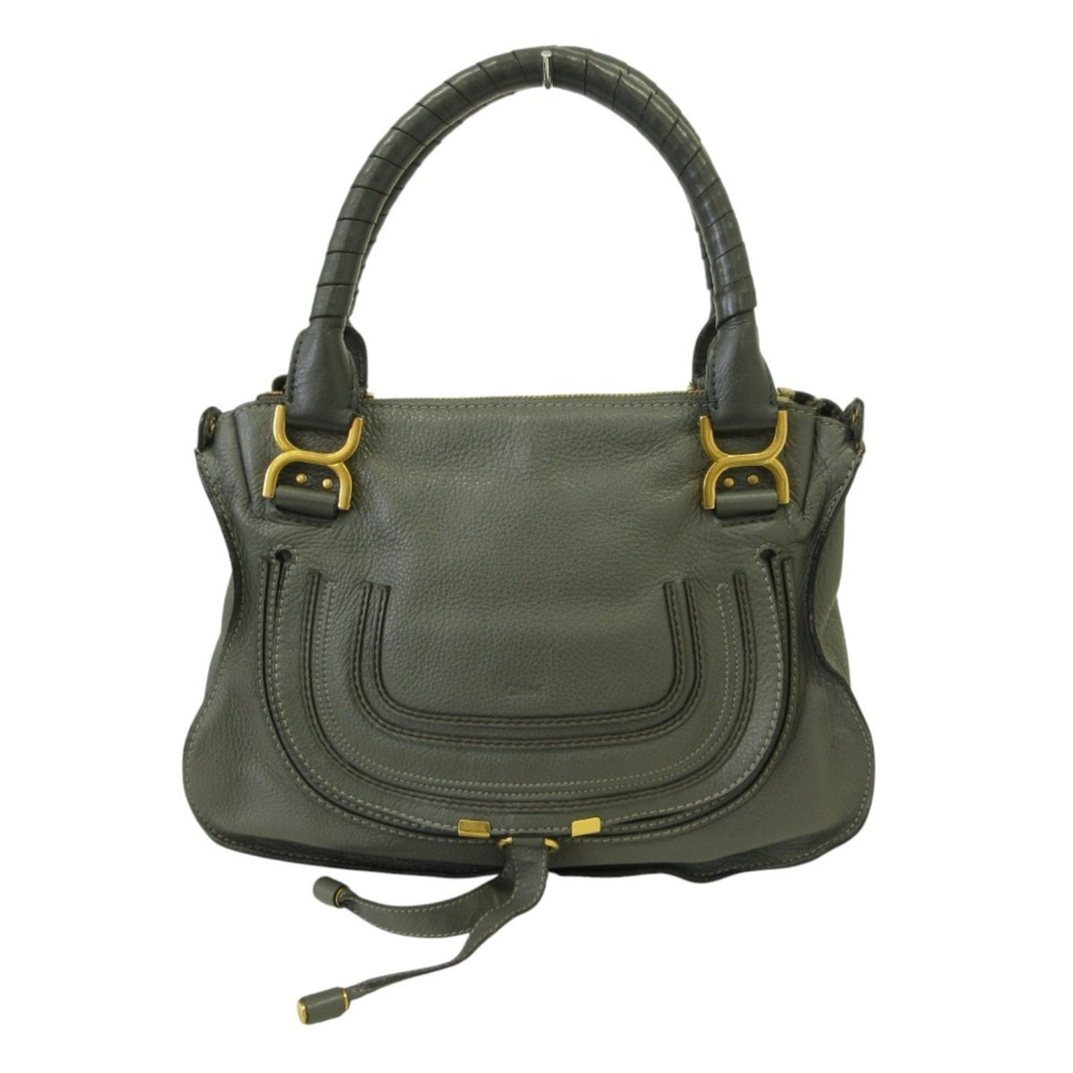 Chloé Gray Leather Handbag Shoulder Bag (Pre-Owned)