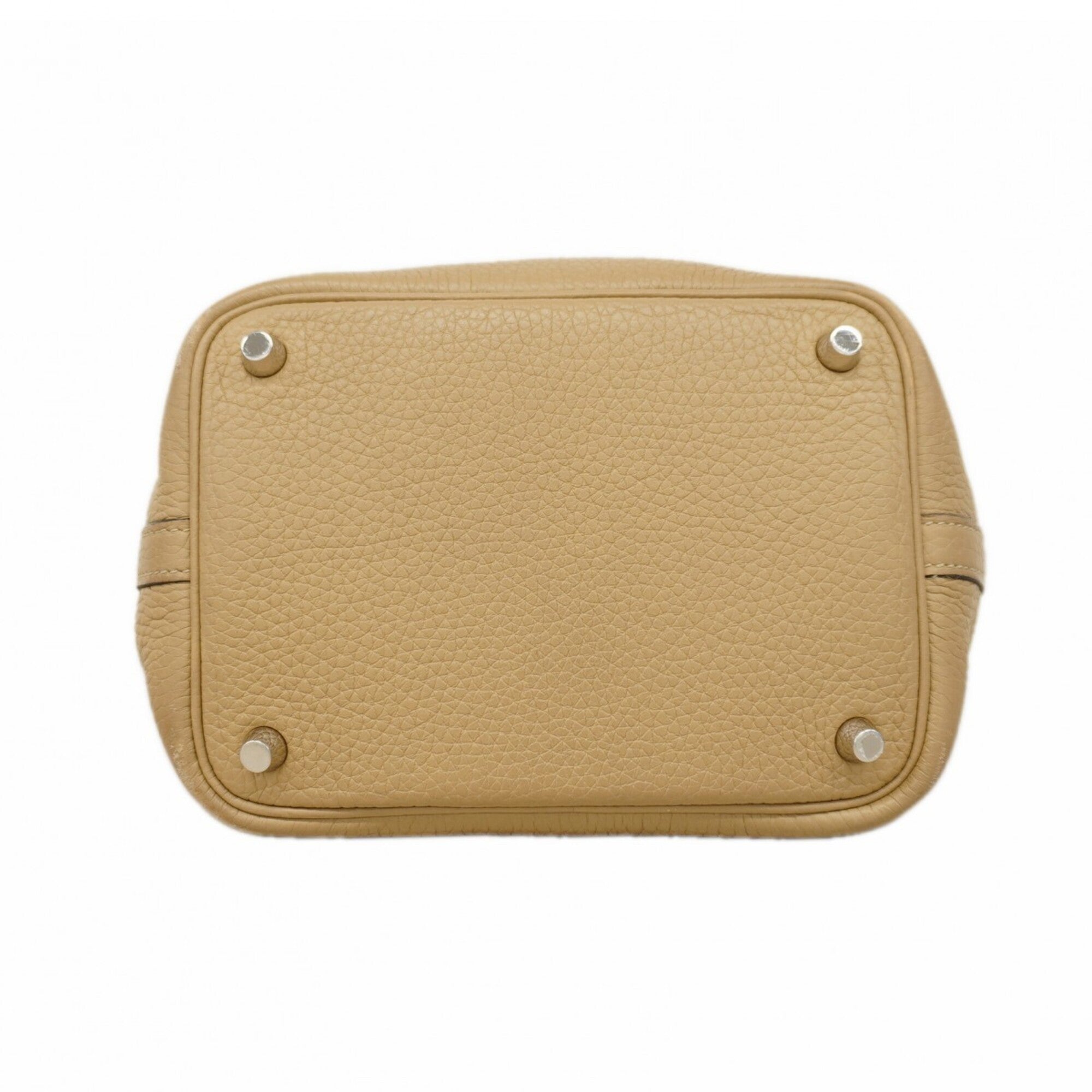 Hermes Beige Taurillon Clemence Leather Handbag (Pre-Owned)