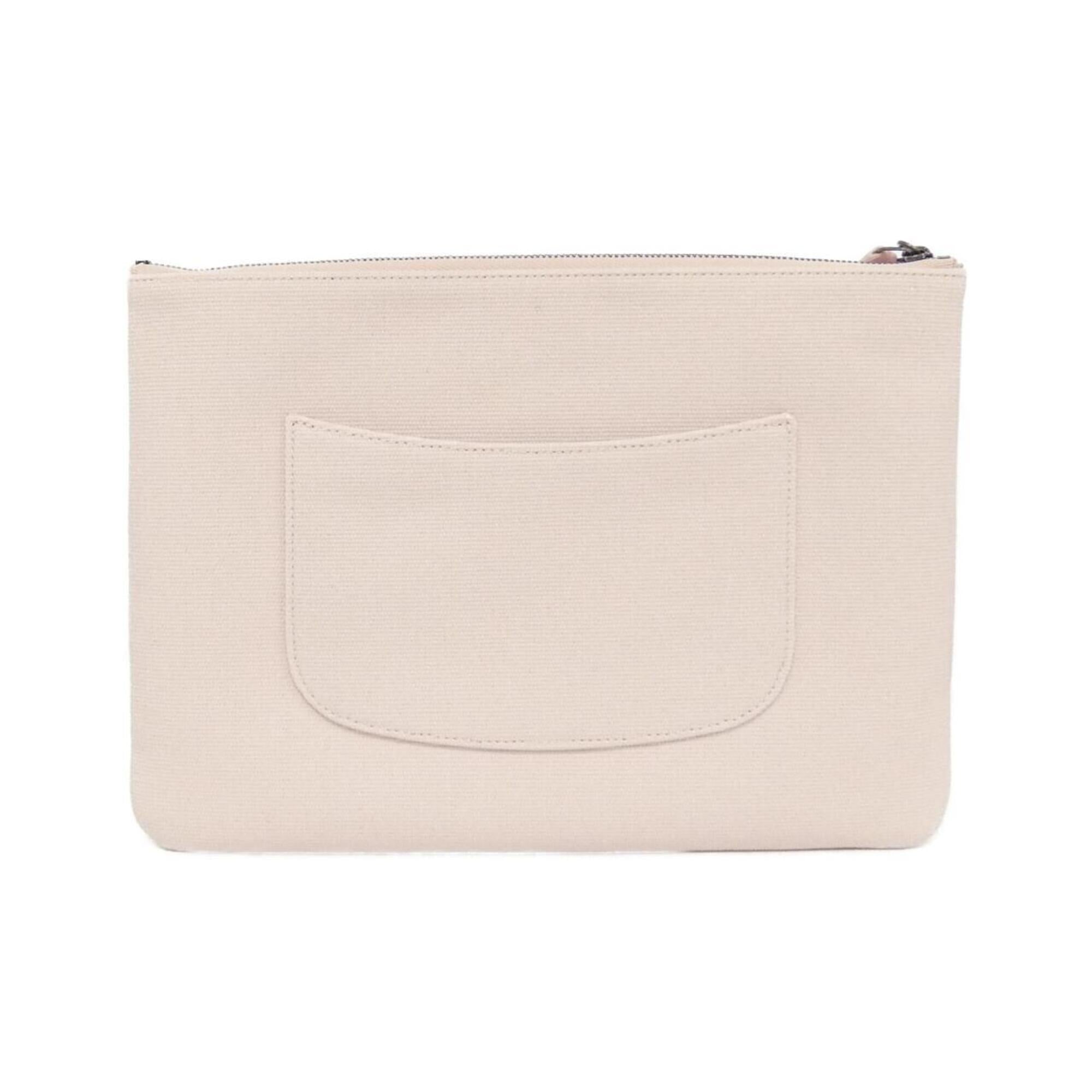 Chanel Black Pink White Canvas Handbag Pouch (Pre-Owned)