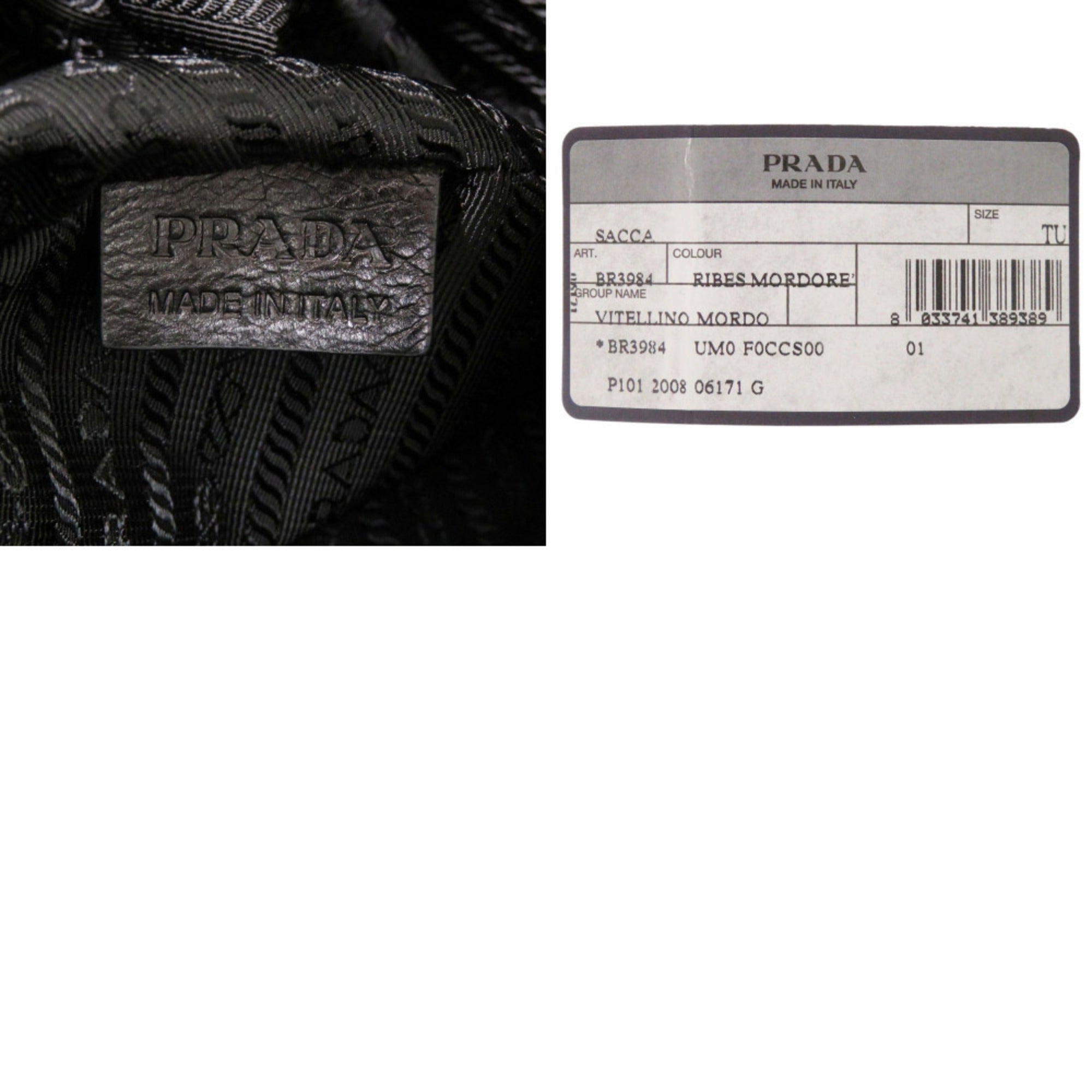 Prada Black Purple Leather Handbag (Pre-Owned)