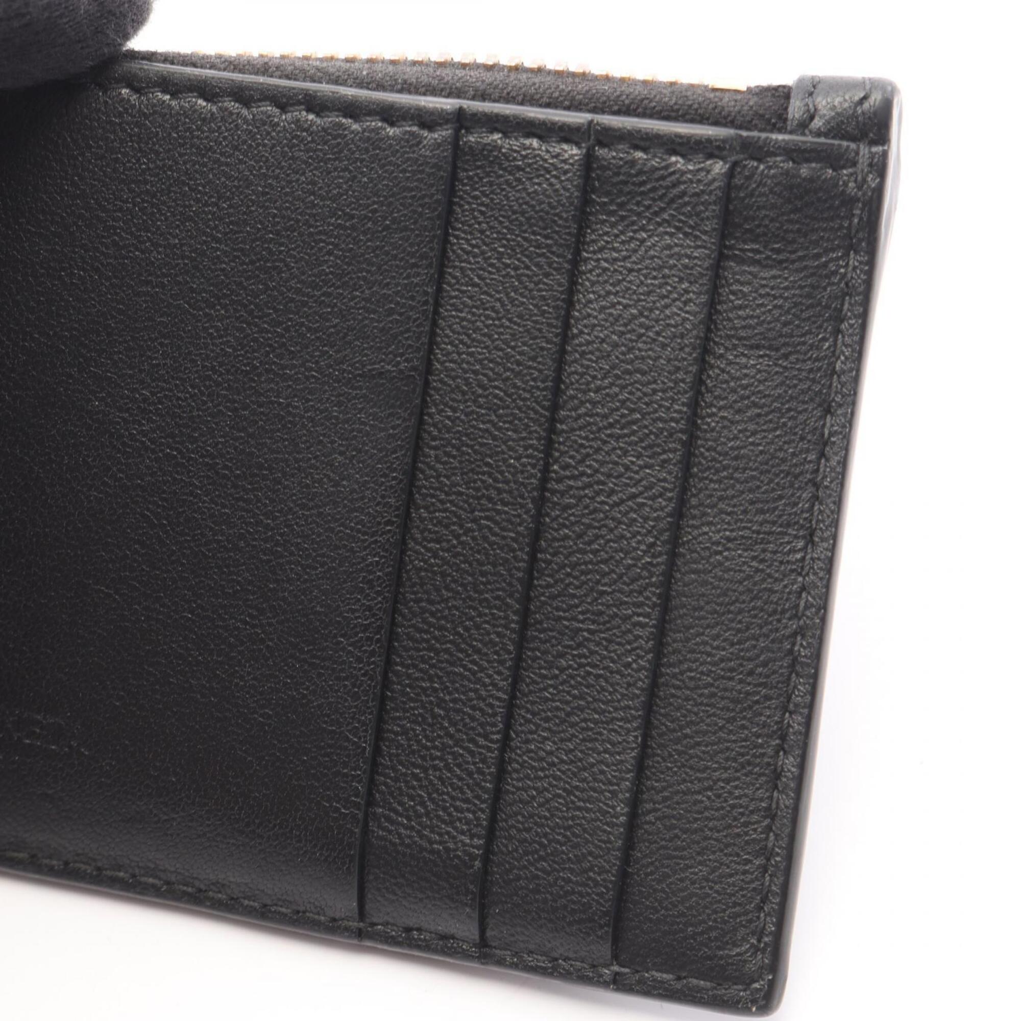Bottega Veneta Black Leather Coin Purse/Coin Case (Pre-Owned)