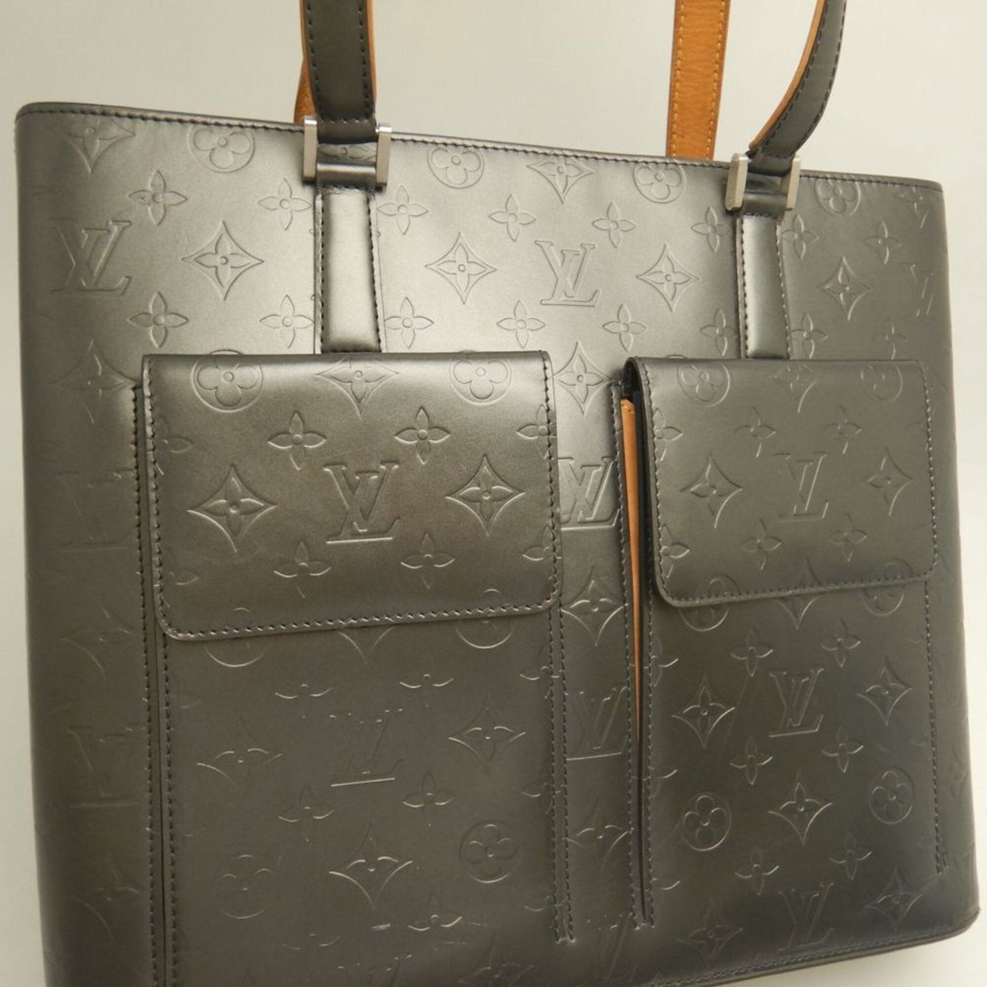 Louis Vuitton Monogram Noir Leather Tote Bag (Pre-Owned)