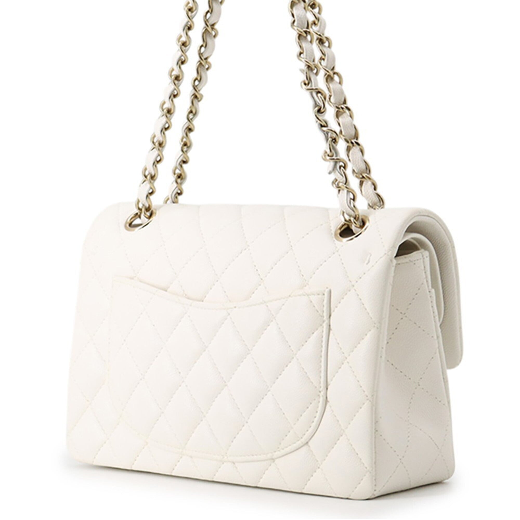 Chanel White Grained Calfskin Handbag Shoulder Bag (Pre-Owned)