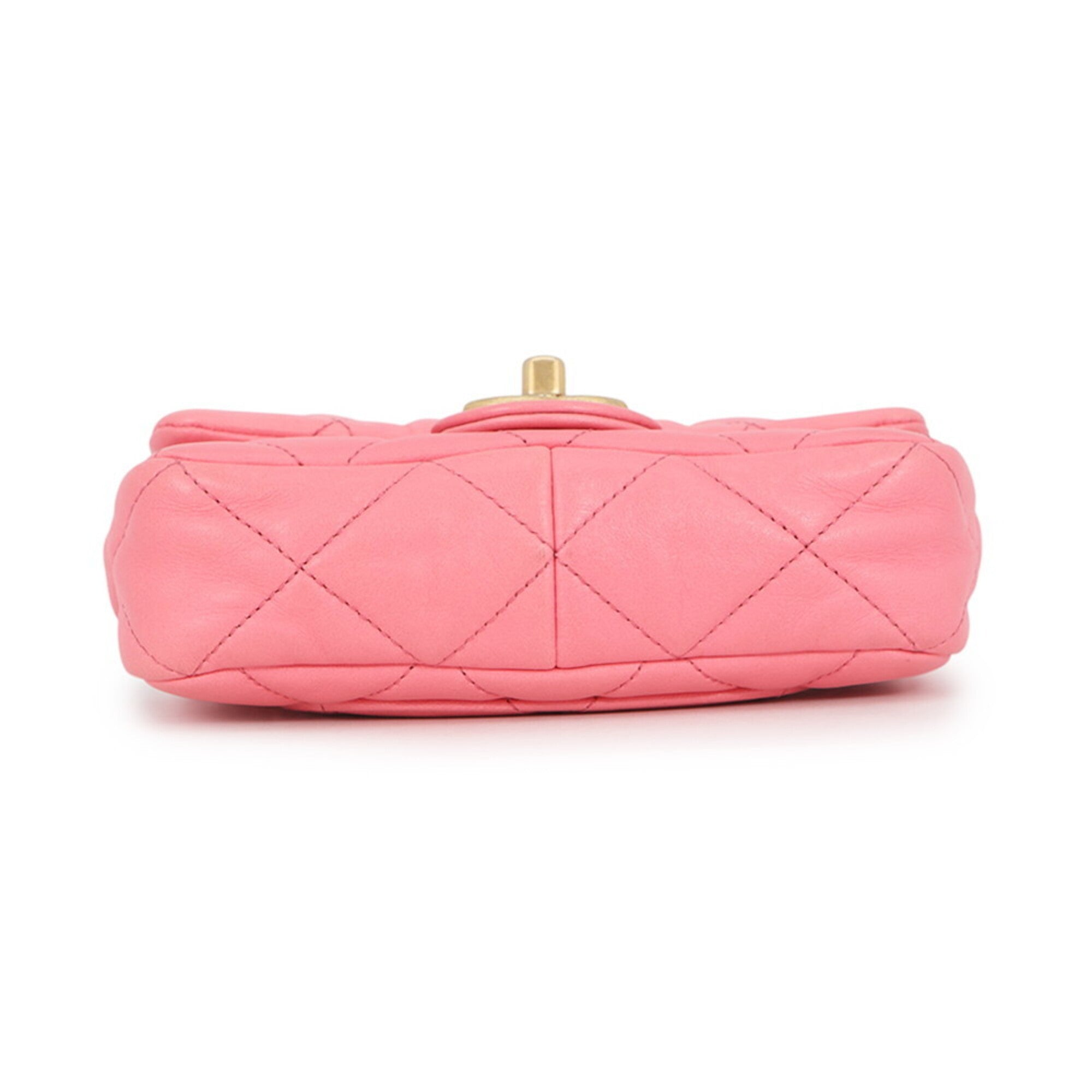 Chanel Pink Leather Handbag Shoulder Bag (Pre-Owned)